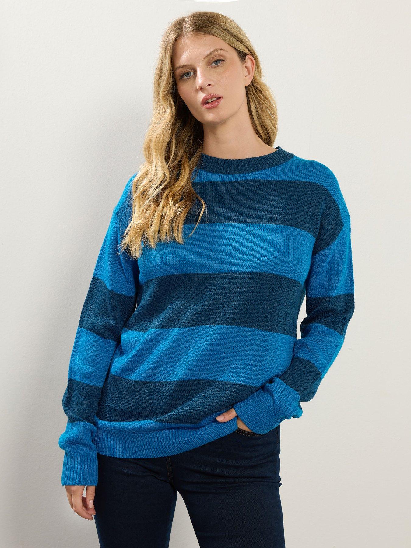 Image 1 of 4 of Long Tall Sally Jumbo Stripe Jumper - Blue