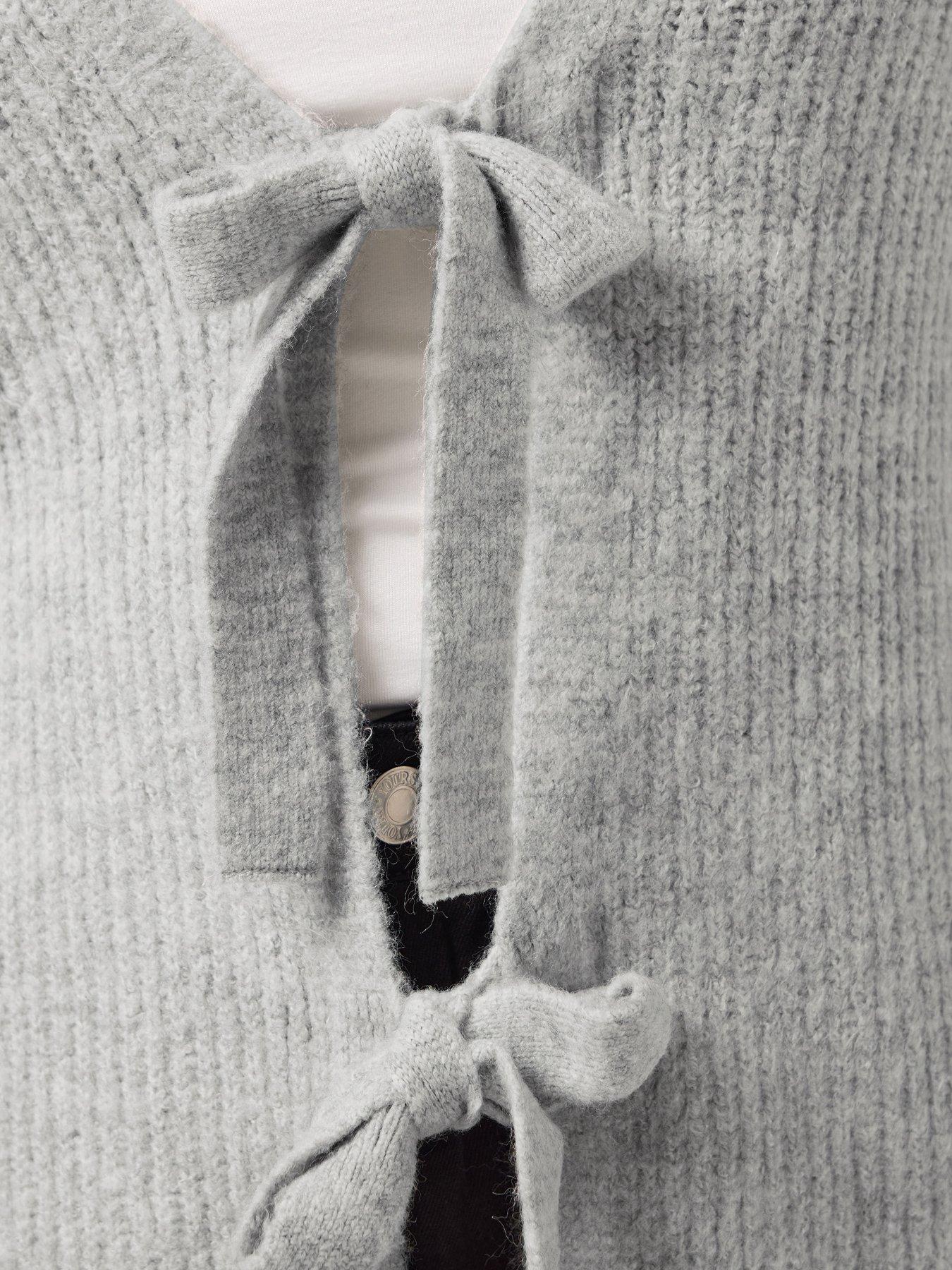 Image 4 of 4 of Yours Curve Bow Tie Front Cardigan