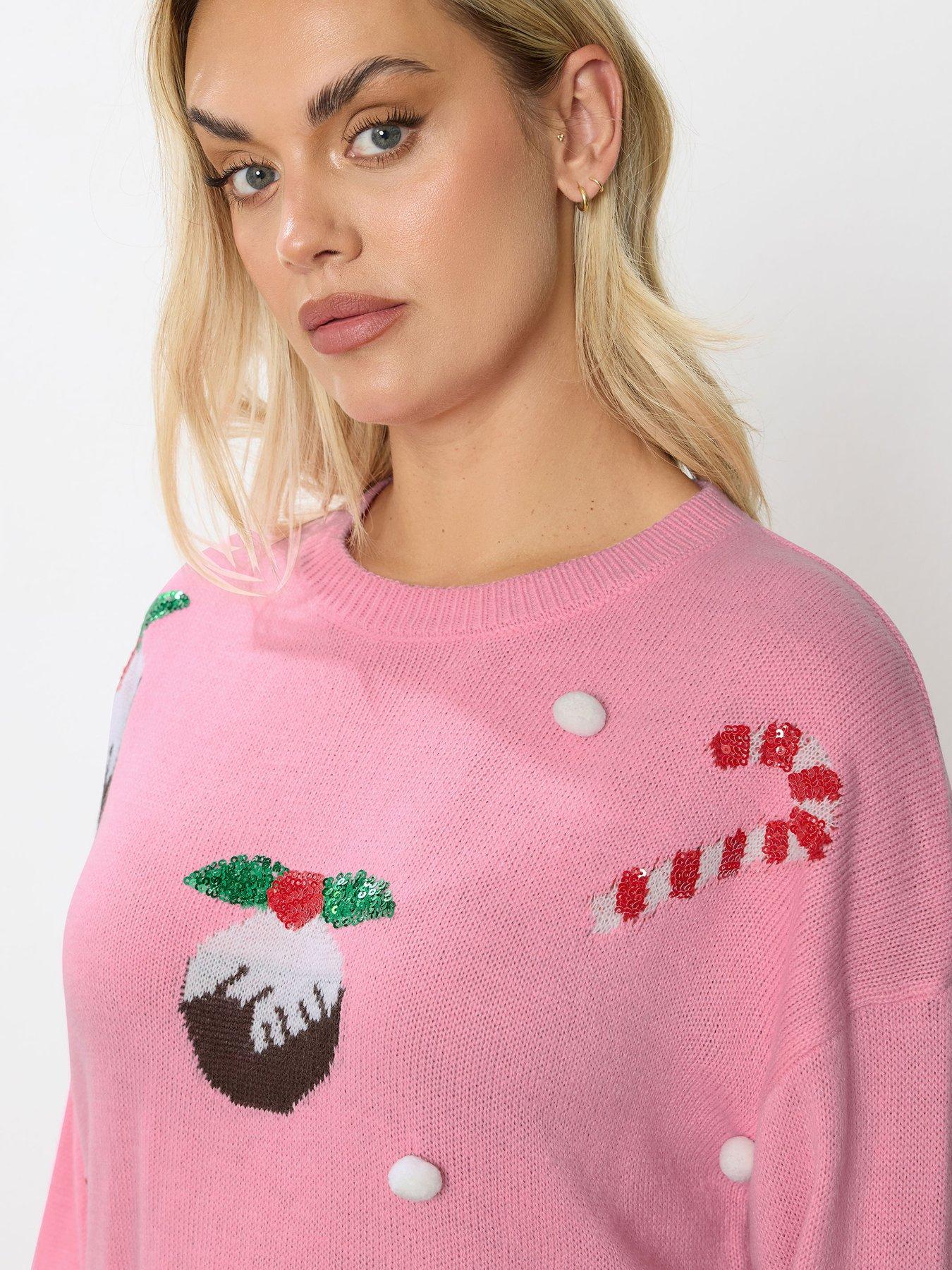 Image 4 of 4 of Yours Curve Candy Cane Jumper