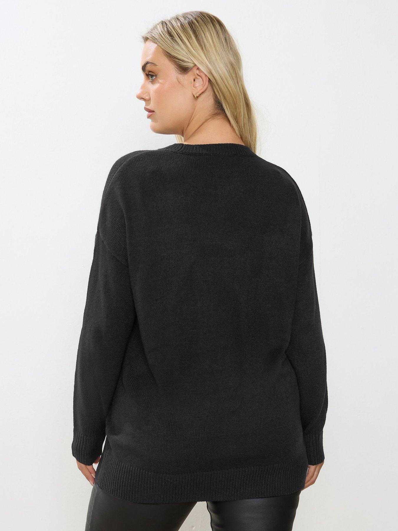  image of yours-curve-candy-cane-jumper-black