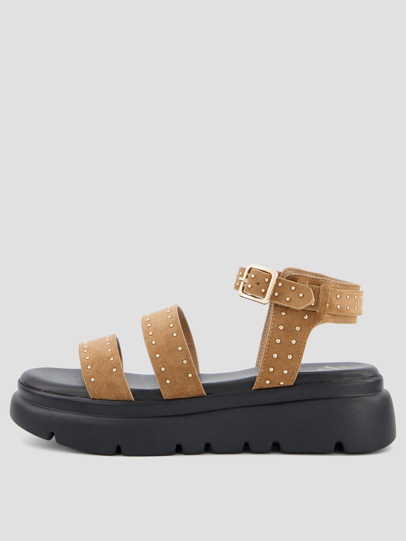 Image 2 of 6 of The Very Collection Gladiator Flatform Sandals&nbsp;- Tan