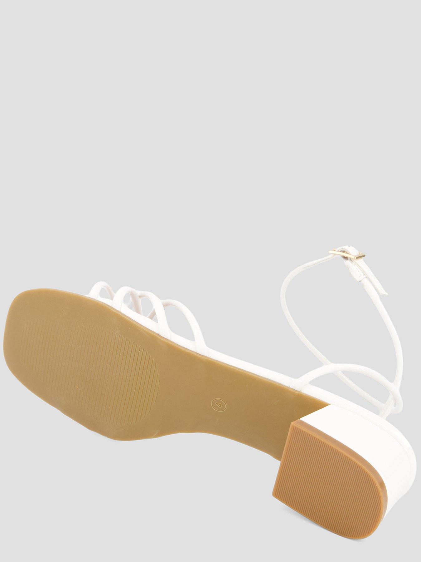 image of the-very-collection-stappy-block-heel-sandal-white