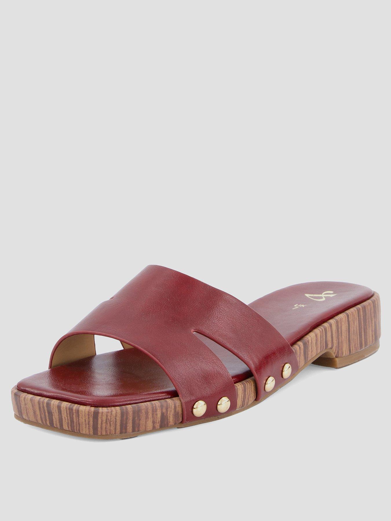 Image 2 of 7 of The Very Collection Clog Slider - Red