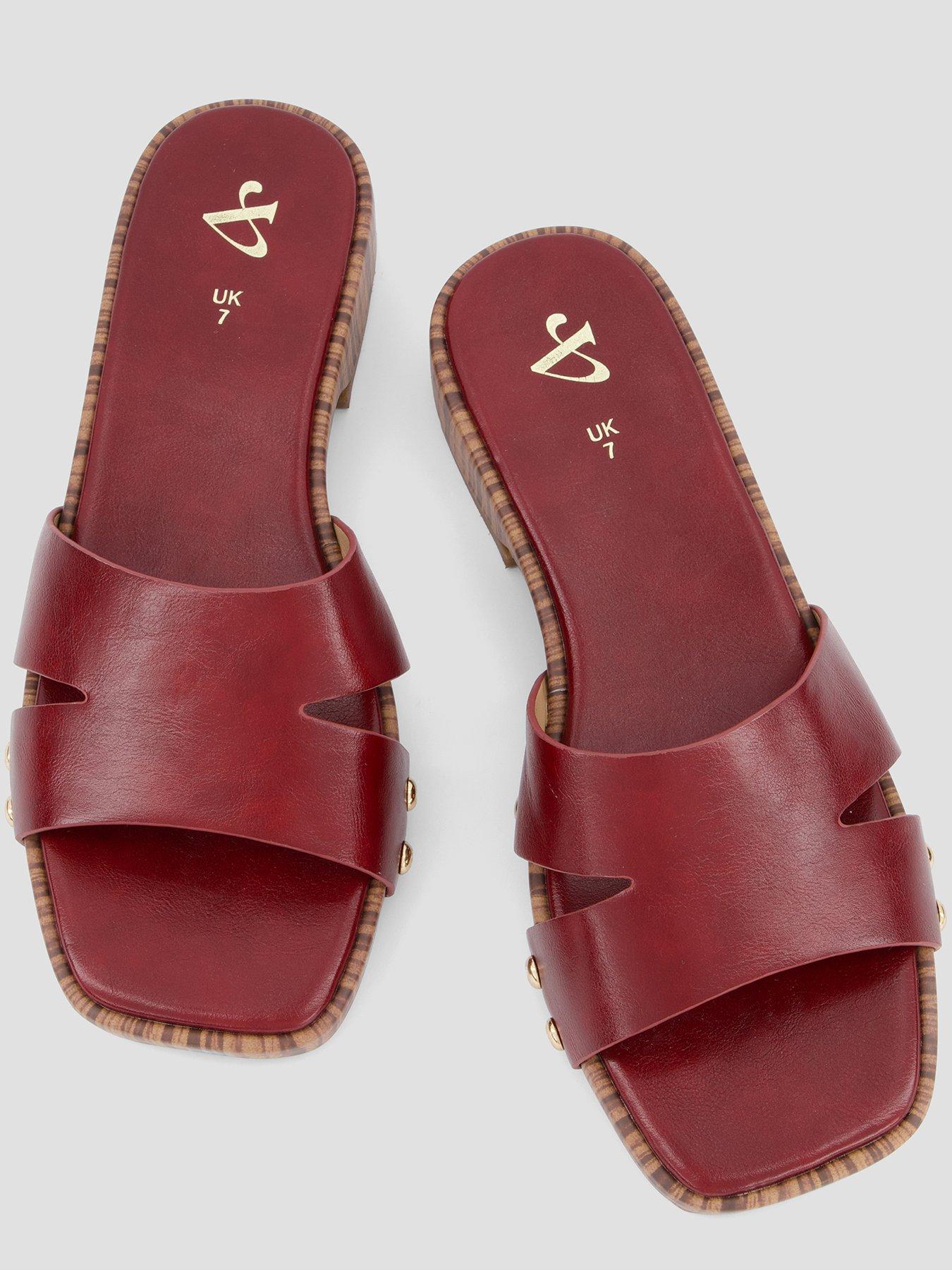 Image 3 of 7 of The Very Collection Clog Slider - Red