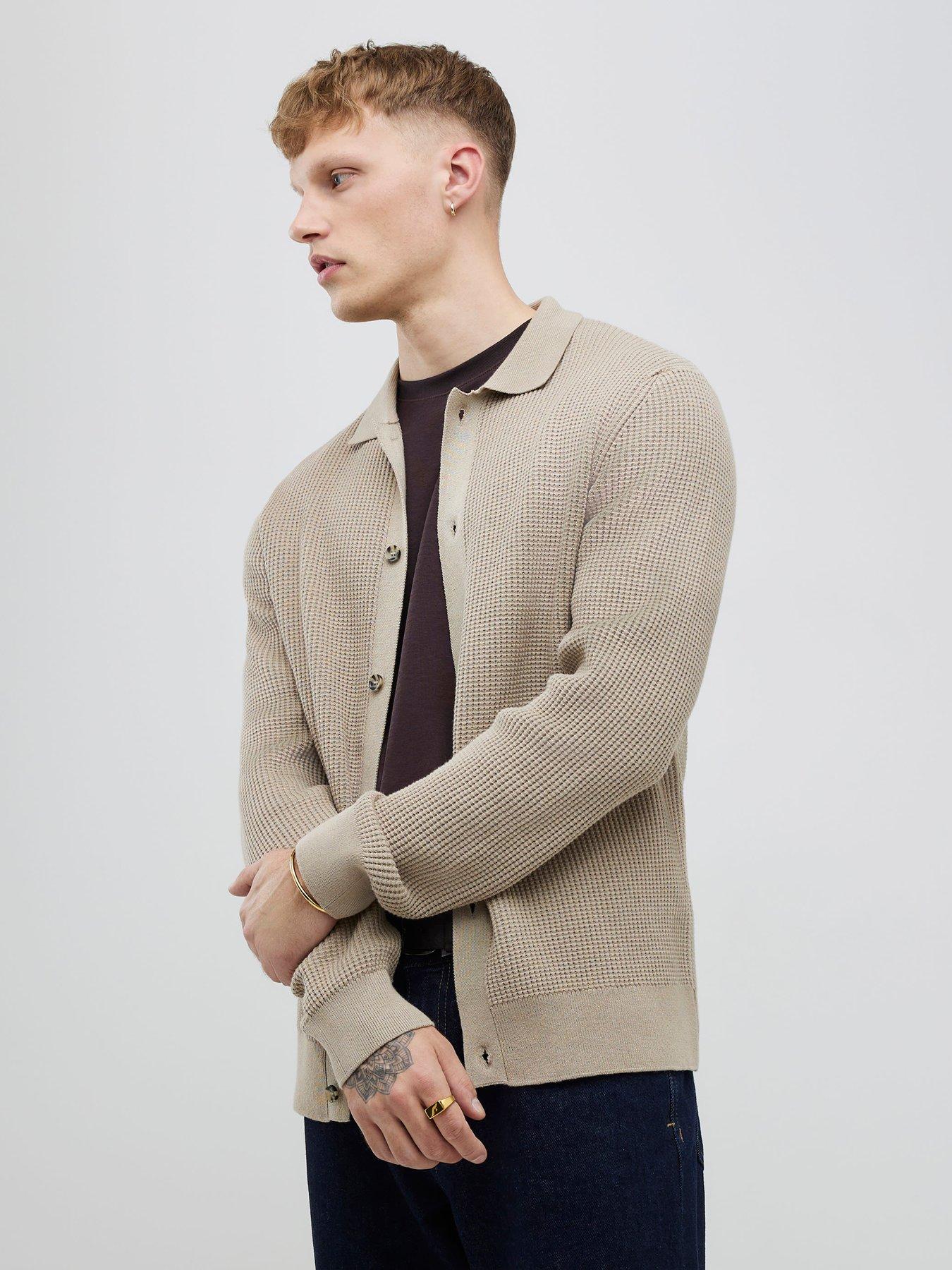 Image 3 of 4 of River Island Button Up Knitted Cardigan - Beige