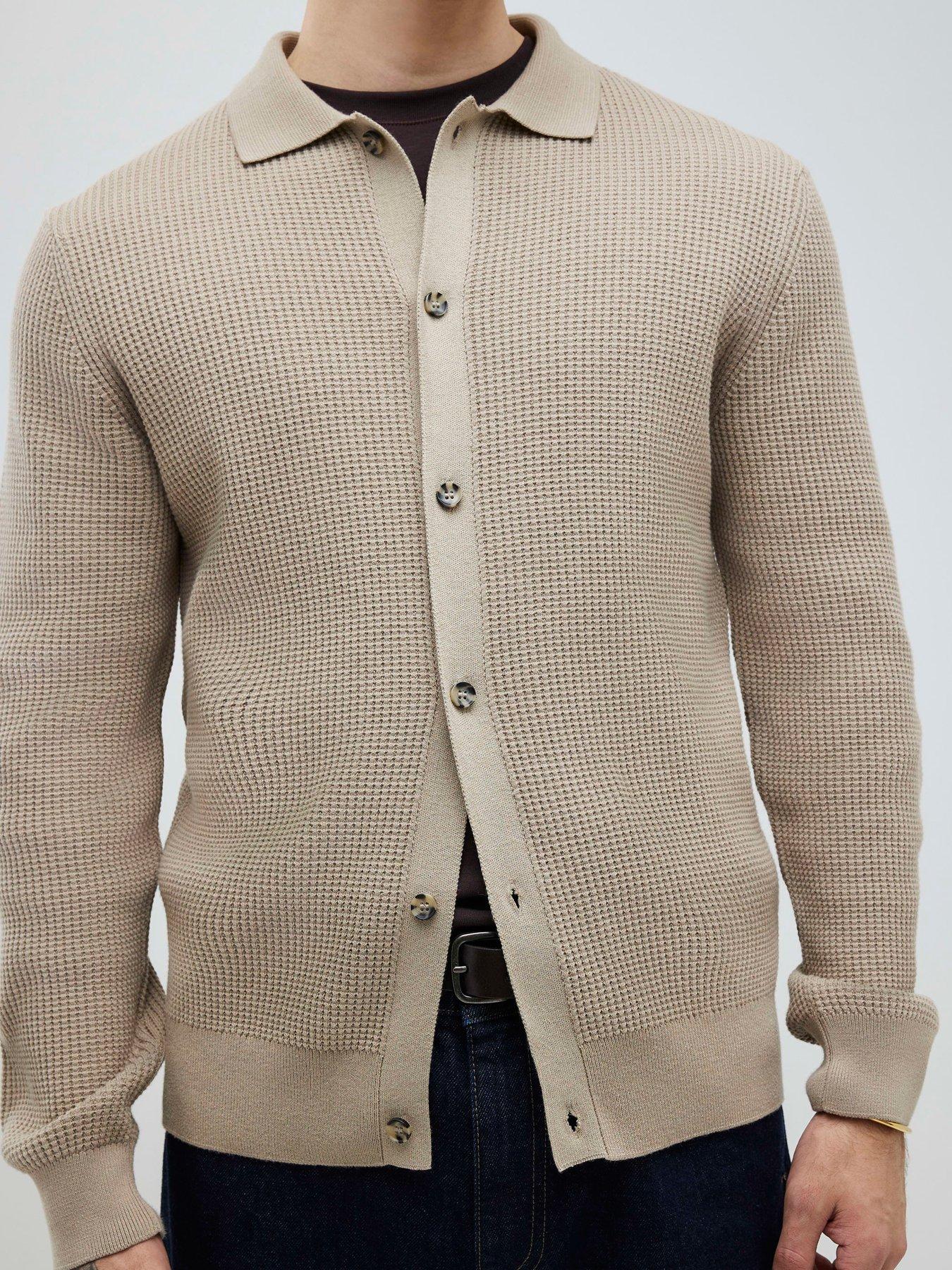 Image 4 of 4 of River Island Button Up Knitted Cardigan - Beige