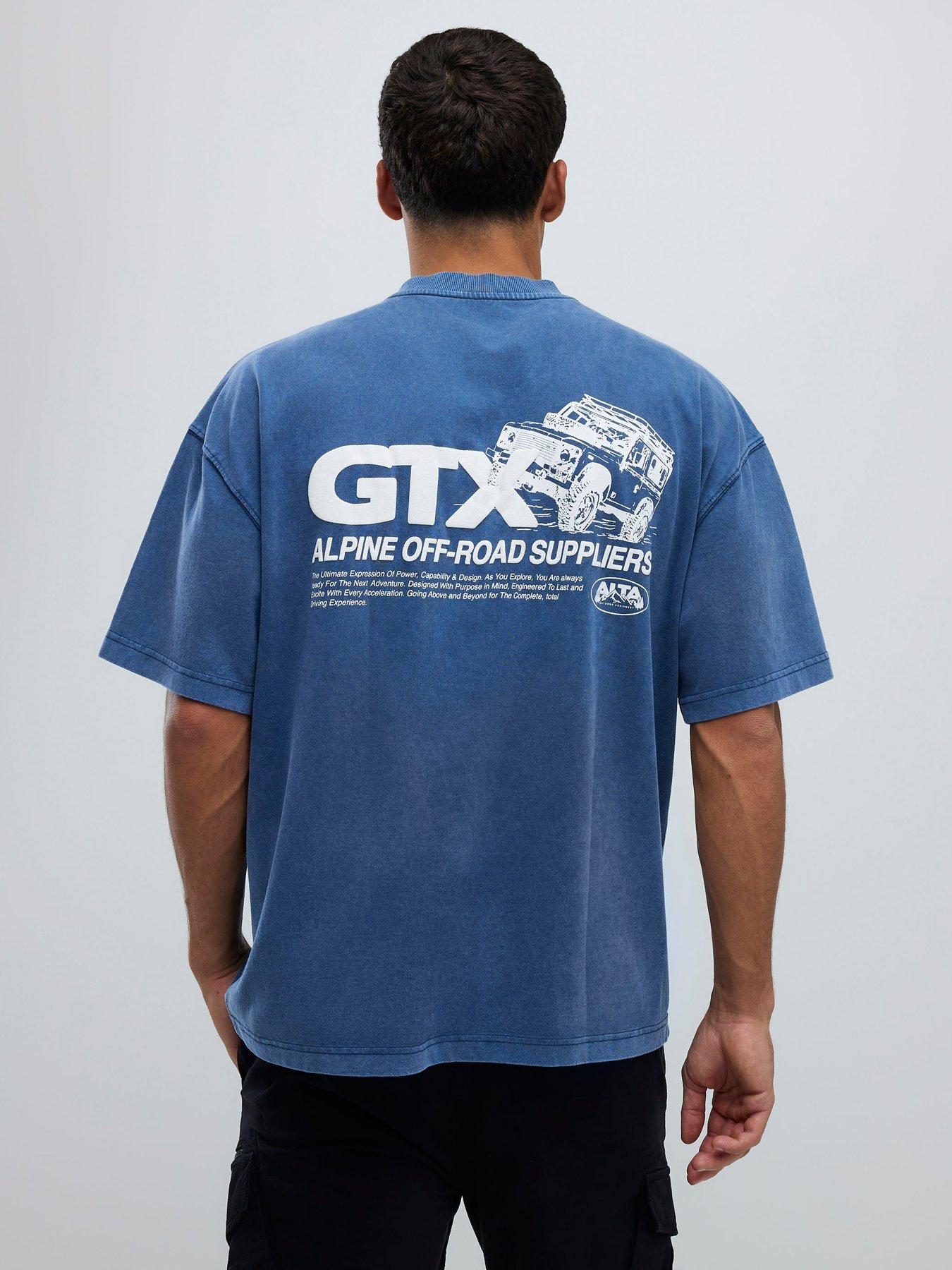 River Island Oversized Gtx Off Road 4X4 T-Shirt - Blue