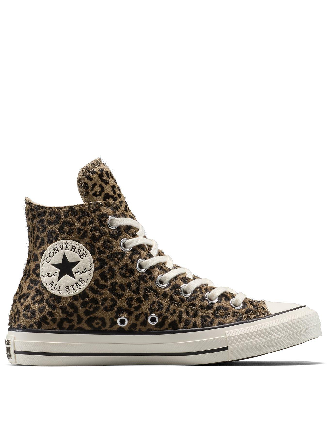 Converse Womens Chuck Taylor Hi All Star All Over Leopard Print - Brown