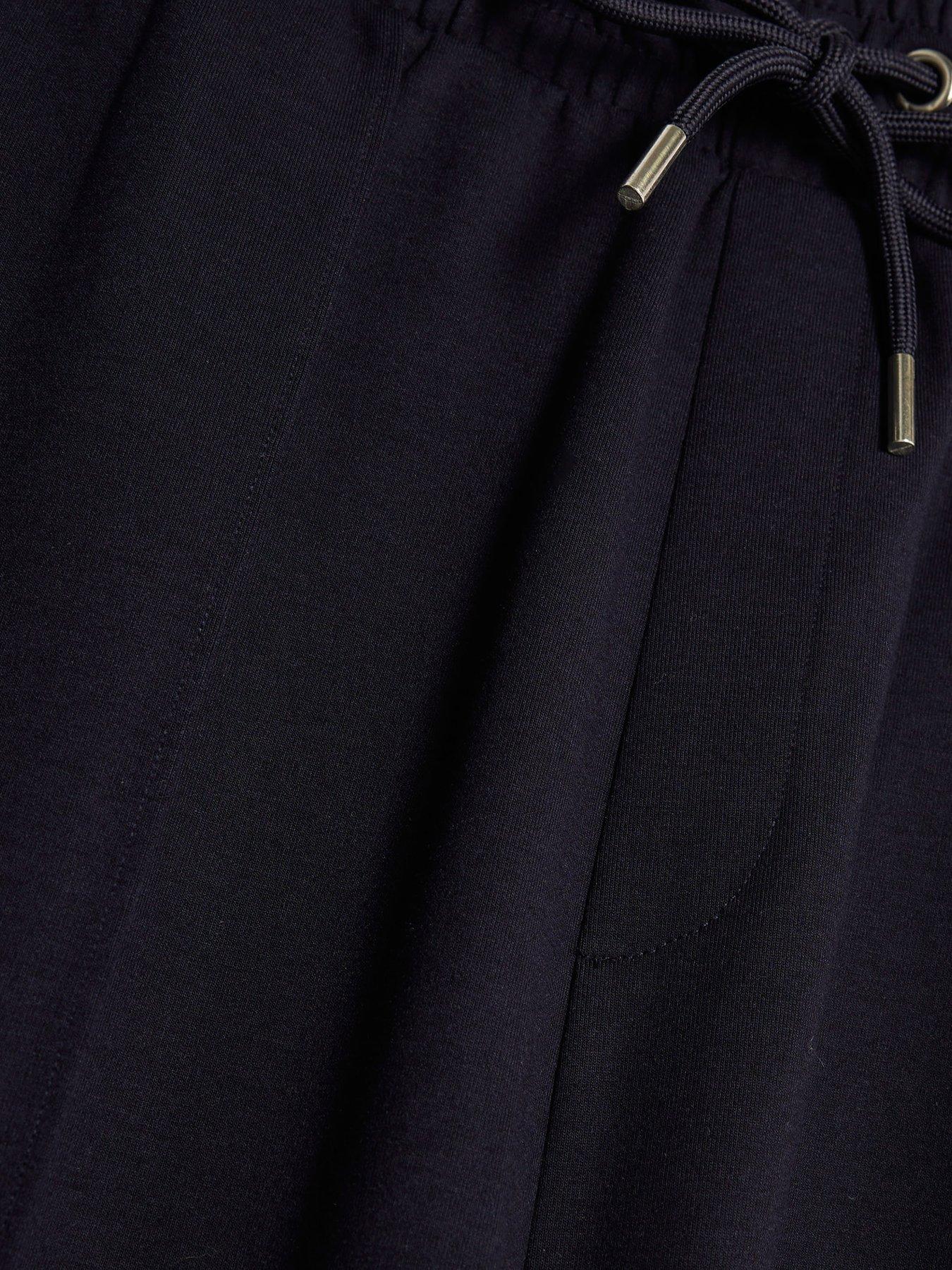Image 6 of 6 of River Island Slim Interlock Pintuck Joggers - Navy
