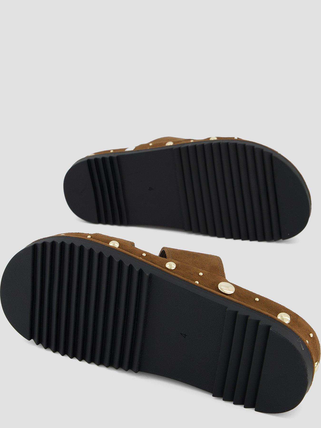 Image 4 of 7 of The Very Collection Double Strap Footbed Sandals - Brown