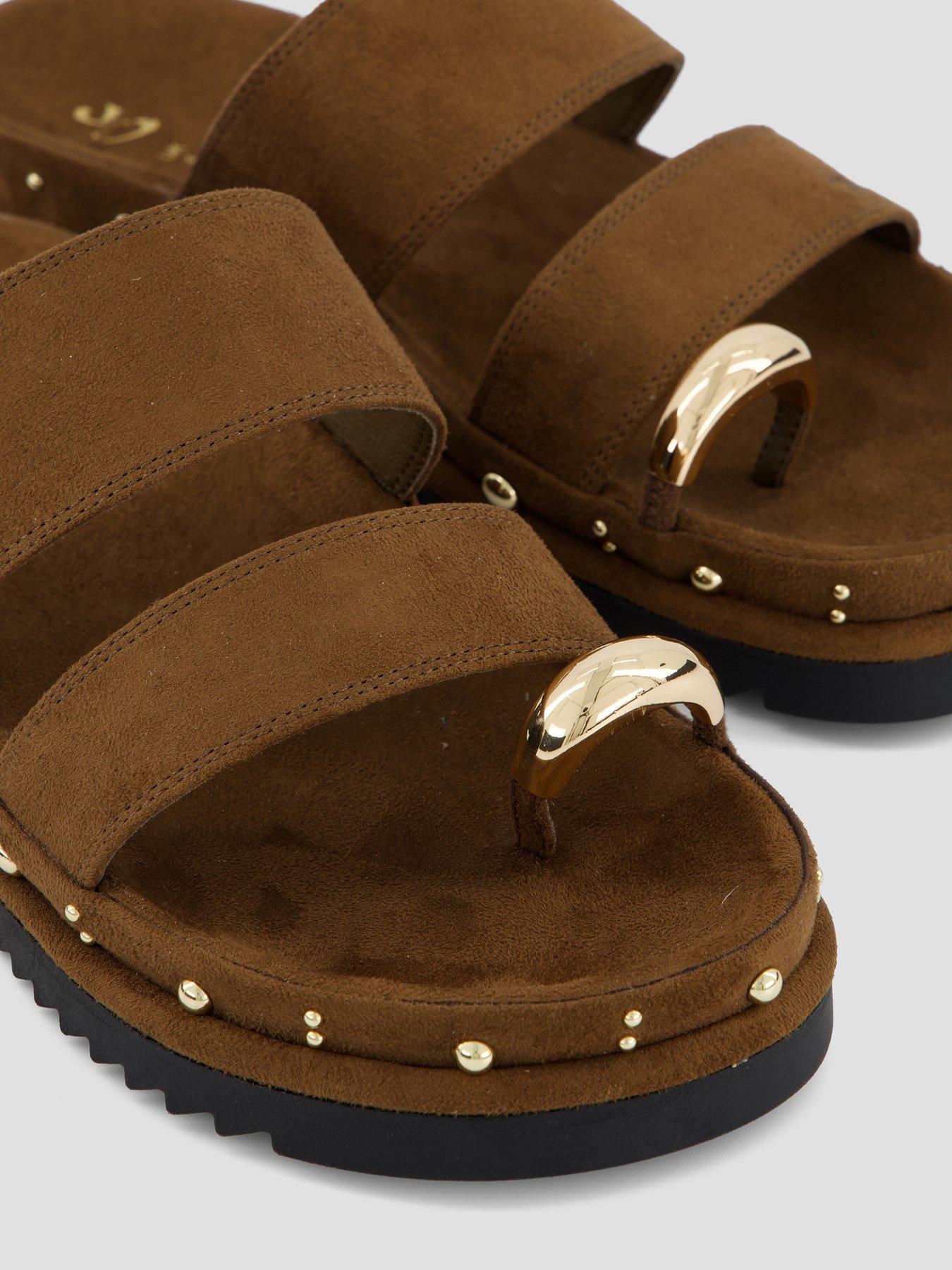 Image 5 of 7 of The Very Collection Double Strap Footbed Sandals - Brown