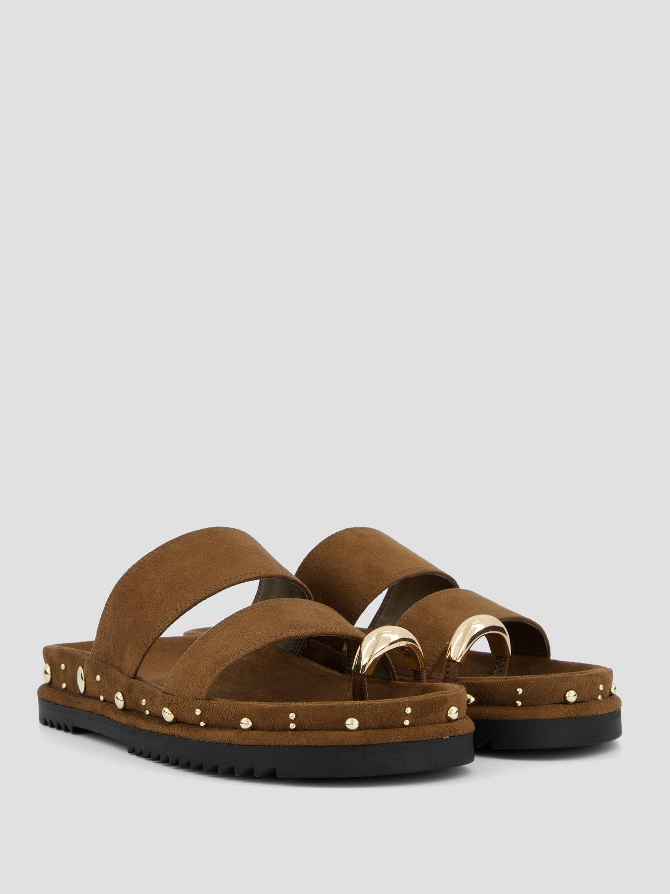 Image 6 of 7 of The Very Collection Double Strap Footbed Sandals - Brown