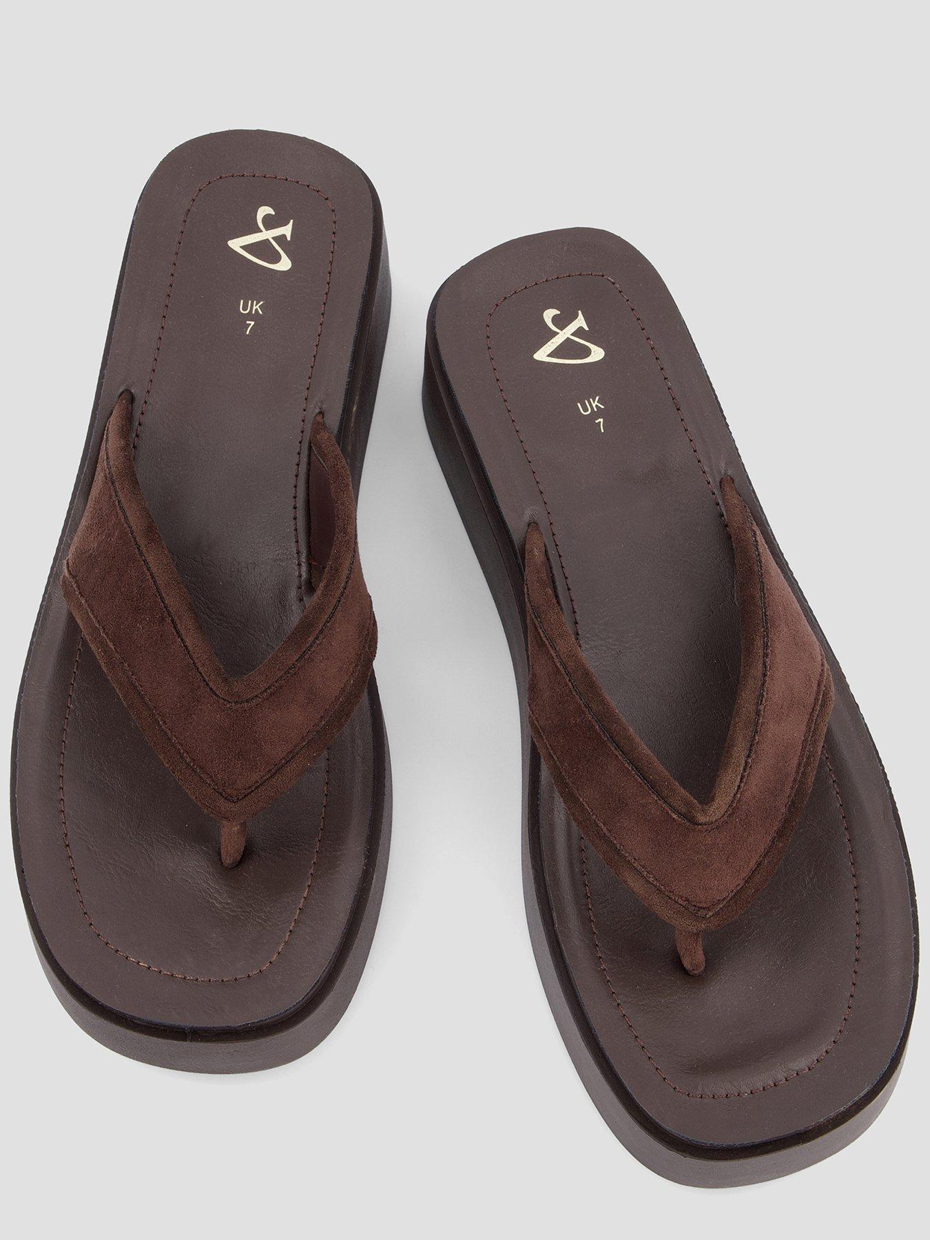  image of the-very-collection-wedge-toe-thong-sandal-brown