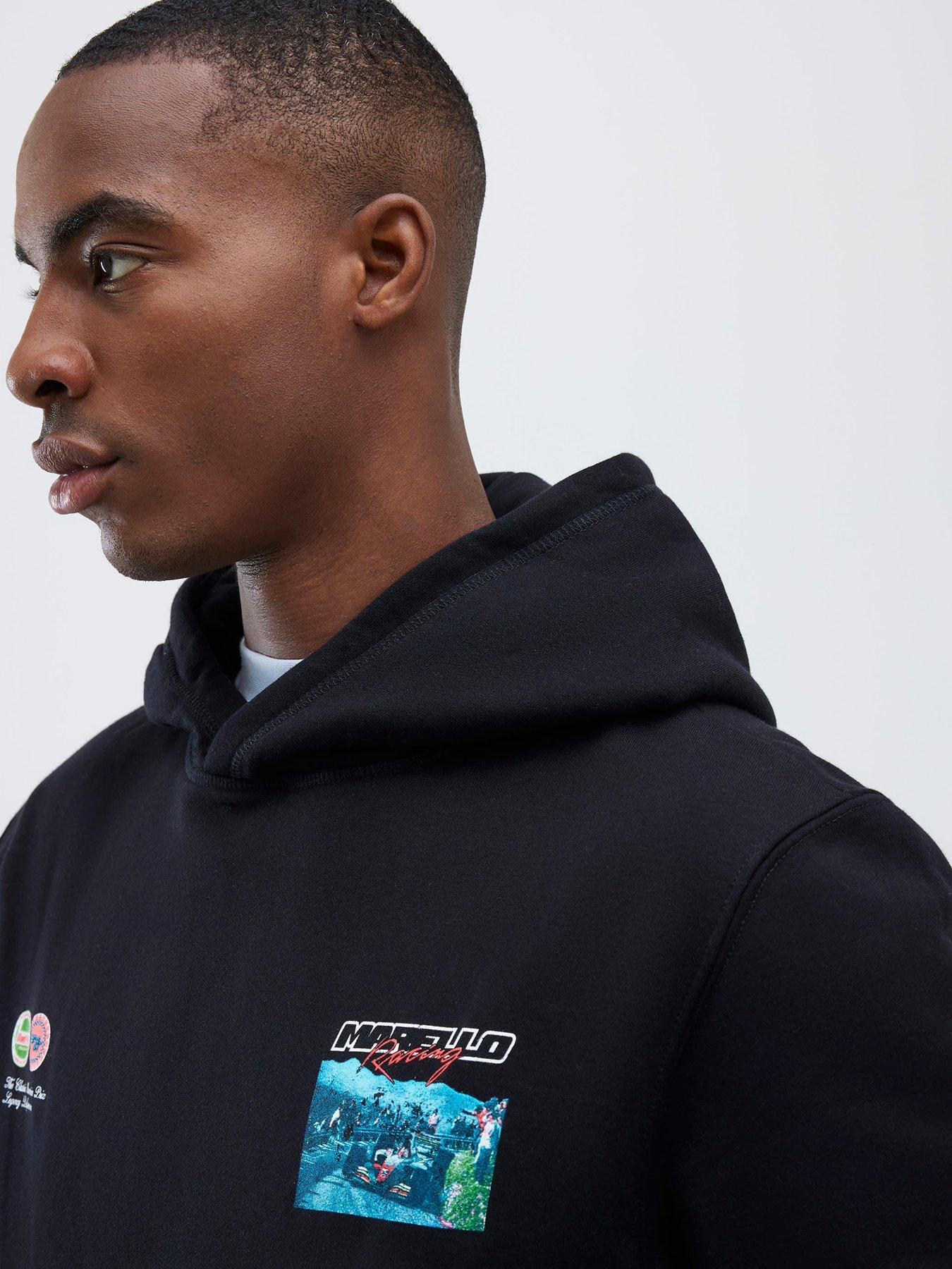 Image 4 of 4 of River Island Marello Racing Graphic Hoodie - Black