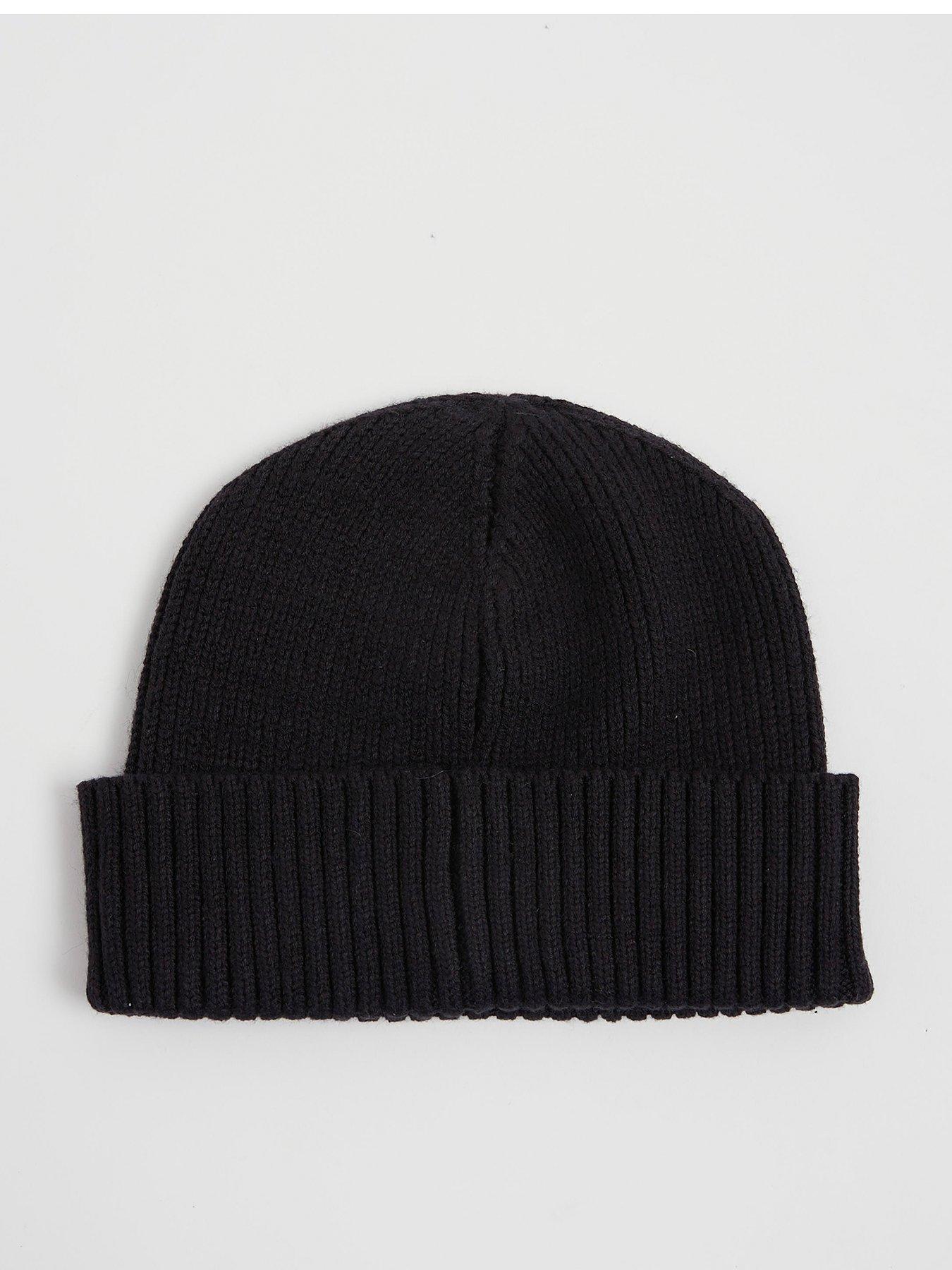 image of river-island-logo-beanie-hat-black