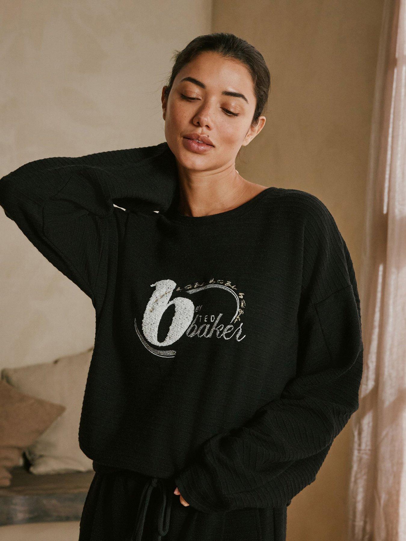 B By Ted Baker Knit Crew Neck Lounge Top - Black