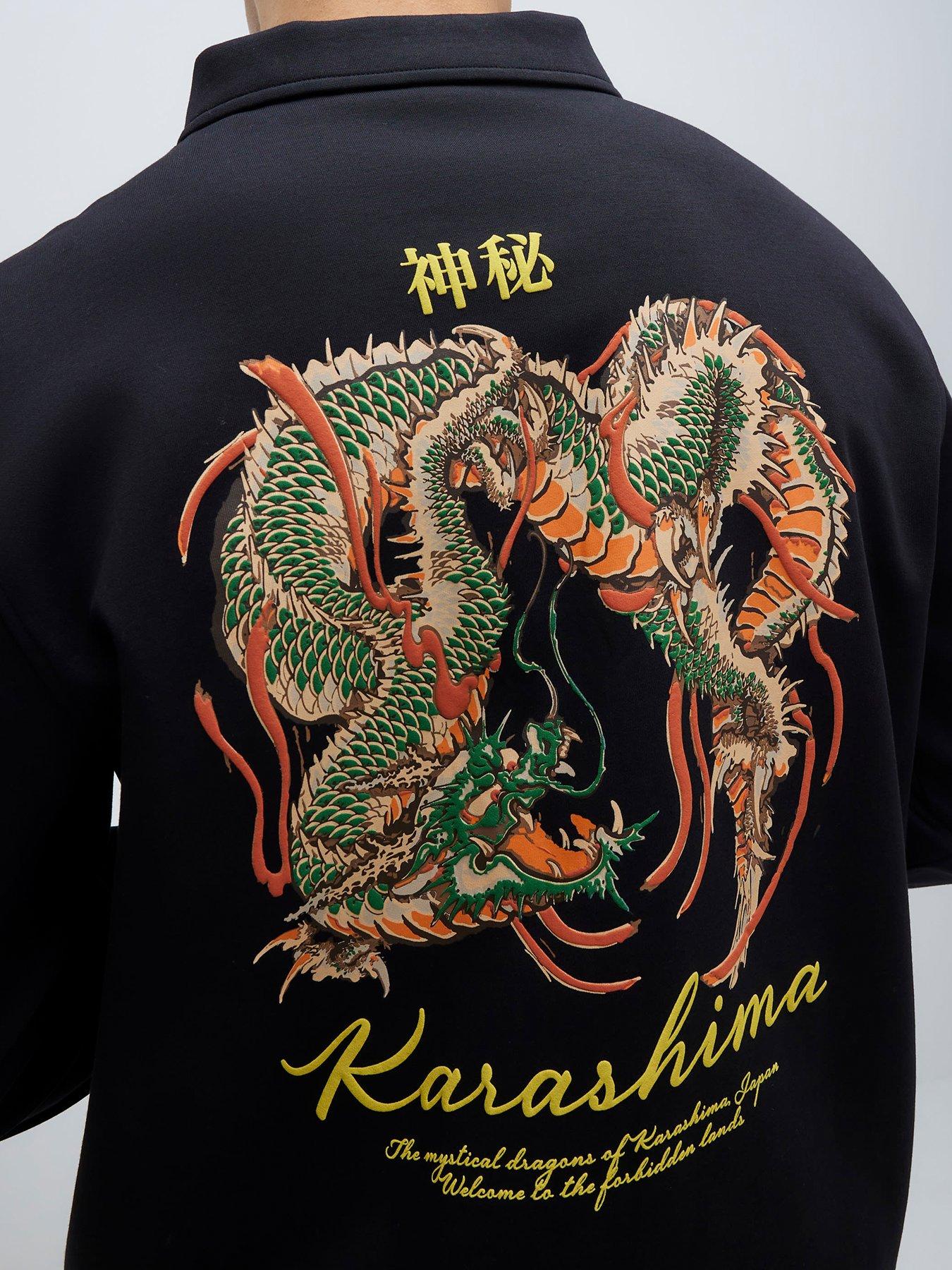 Image 4 of 4 of River Island Japanese Snake Shacket - Black