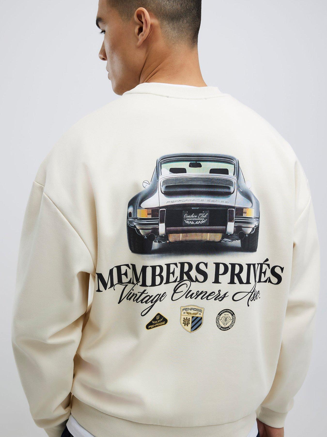 front image of river-island-palais-car-crew-sweatshirt-beige