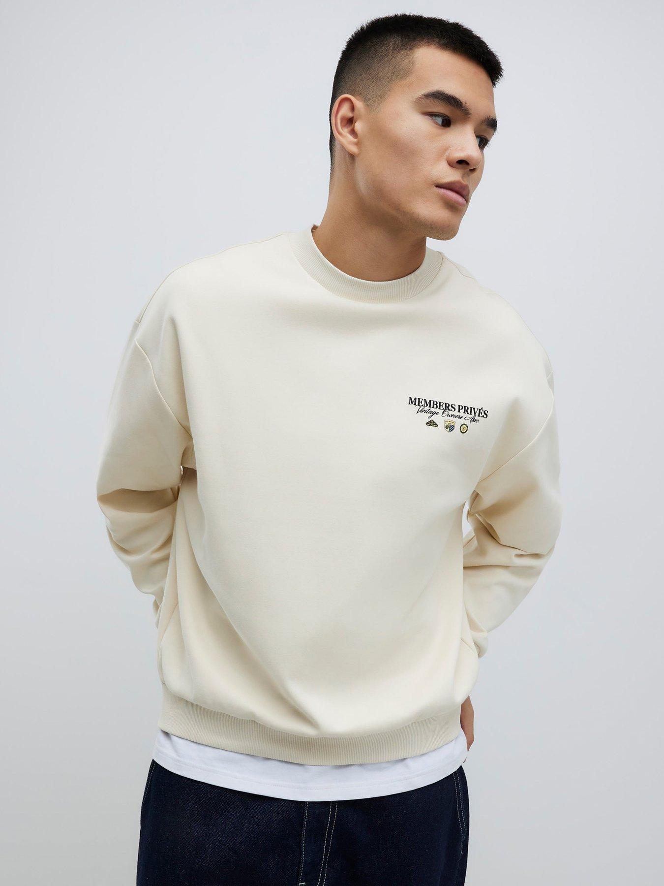stillFront image of river-island-palais-car-crew-sweatshirt-beige