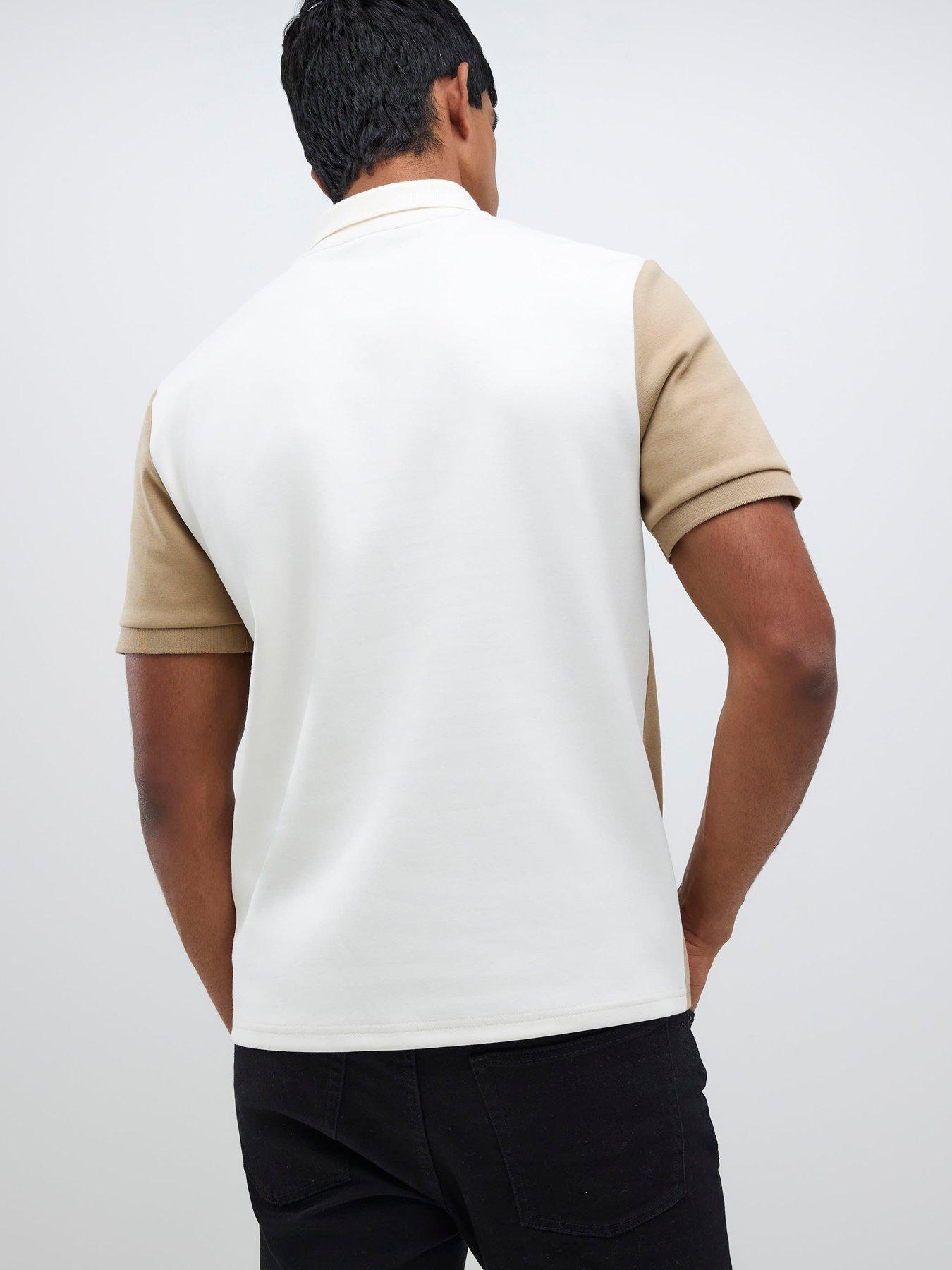 Image 2 of 4 of River Island Asymmetric Blocked Short Sleeve Polo Shirt - Multi
