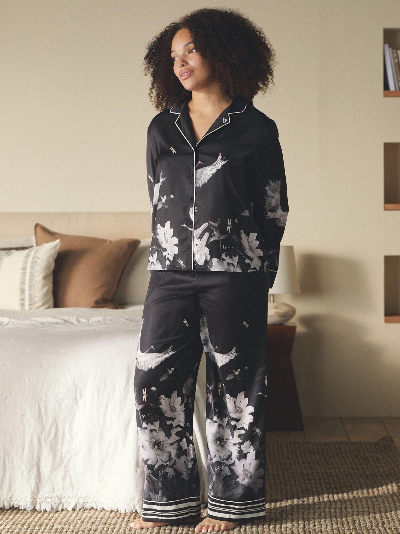 B By Ted Baker Print Through Satin Pyjama - Black