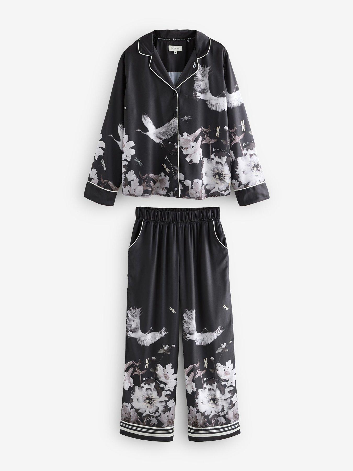 Image 5 of 7 of B By Ted Baker Print Through Satin Pyjama - Black