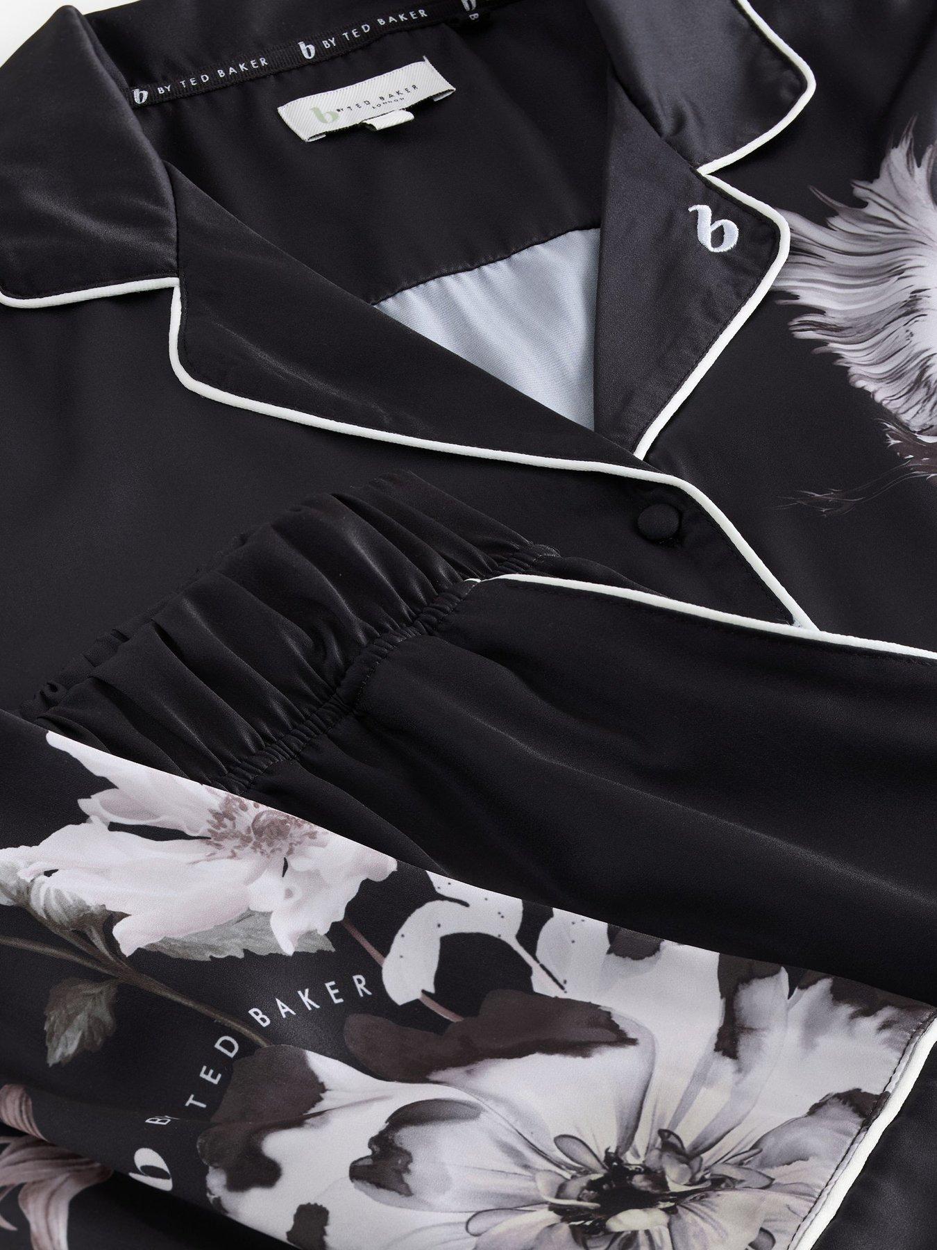 Image 6 of 7 of B By Ted Baker Print Through Satin Pyjama - Black