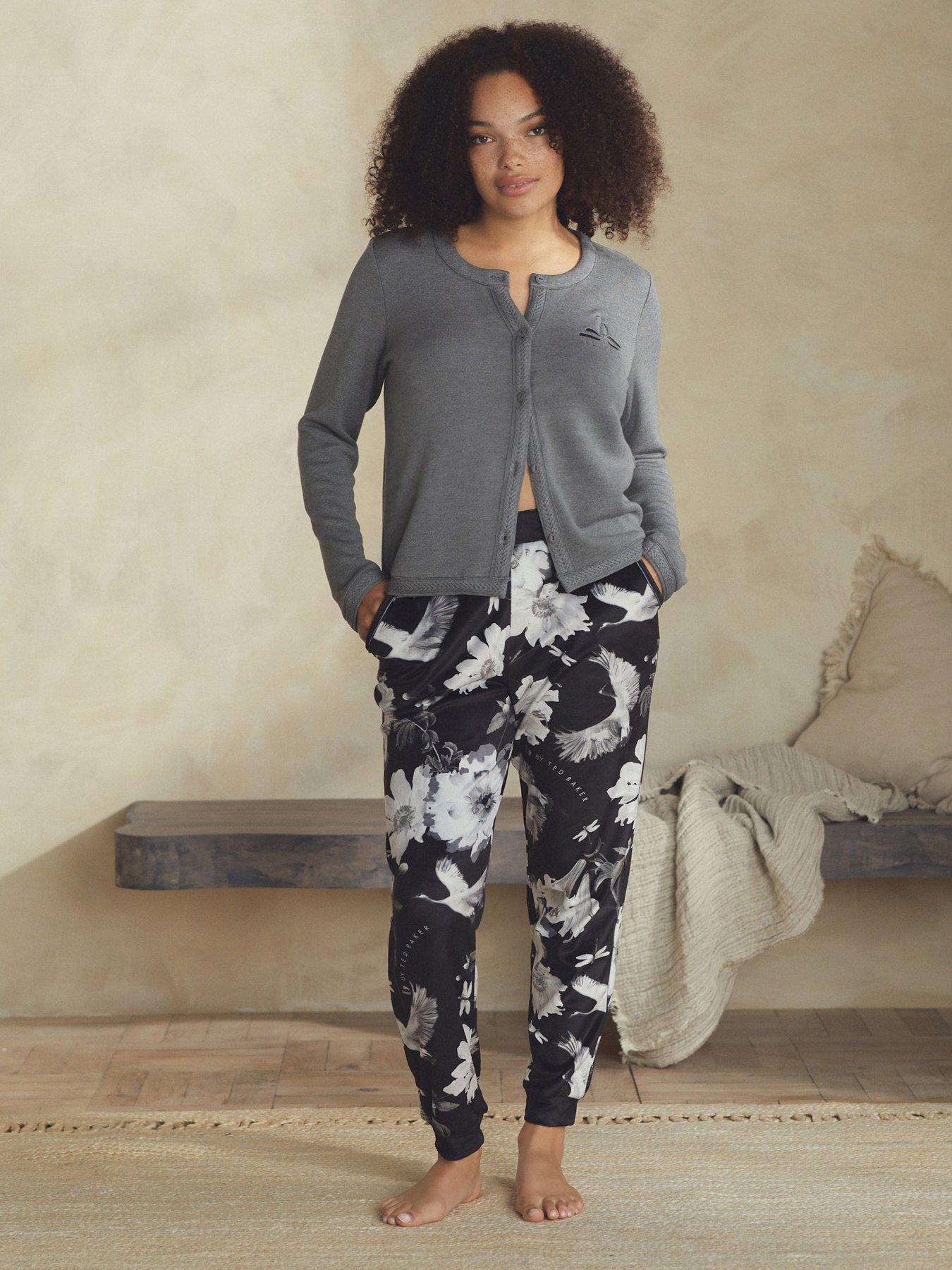 B By Ted Baker Print Cosy Cardigan Pyjama Set - Black