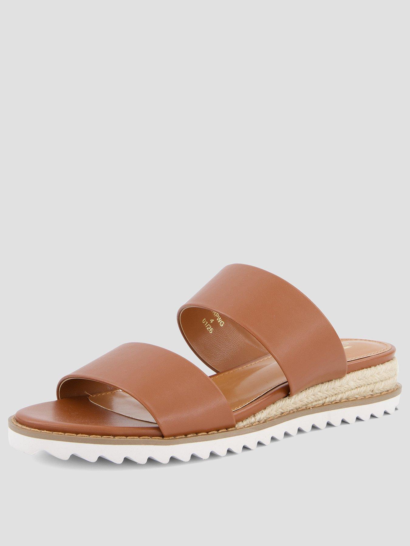 Image 2 of 7 of The Very Collection Comfort Double Strap Wedge Sandal - Brown
