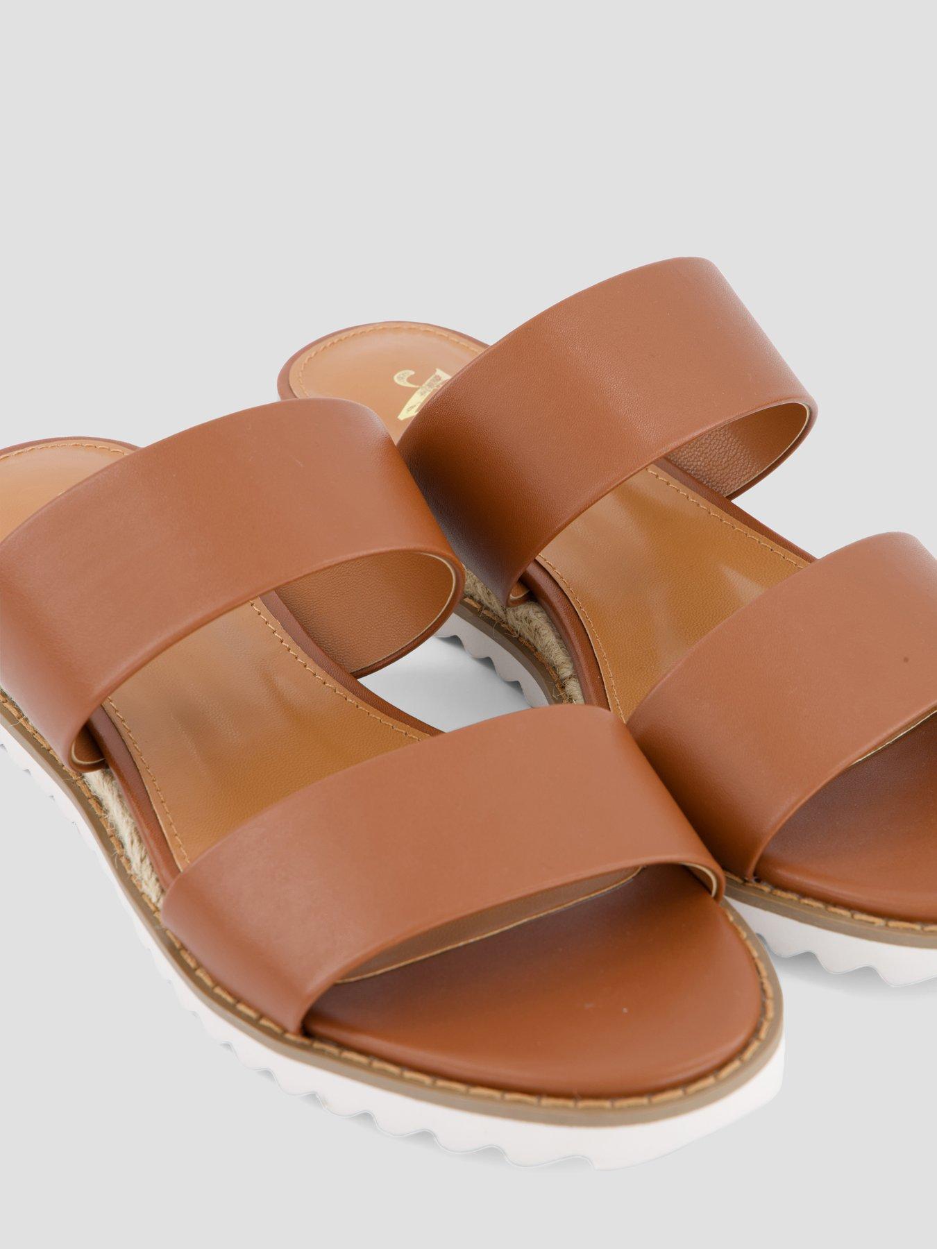 Image 5 of 7 of The Very Collection Comfort Double Strap Wedge Sandal - Brown