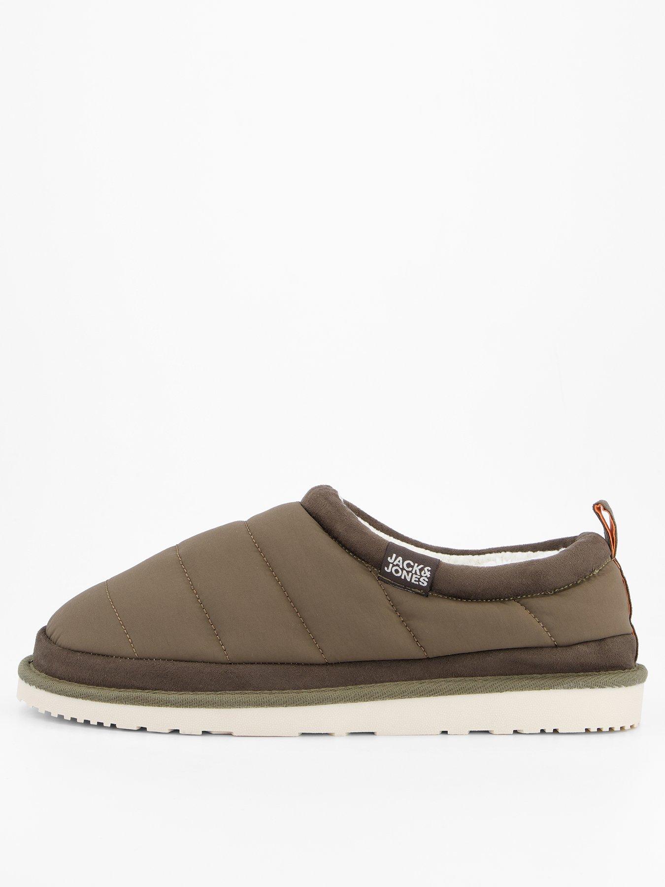 front image of jack-jones-mule-slipper-green