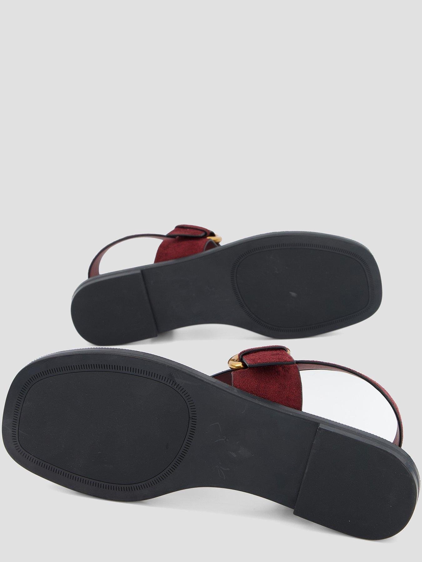 Image 4 of 7 of The Very Collection Flat Sandal With Toe Ring - Red