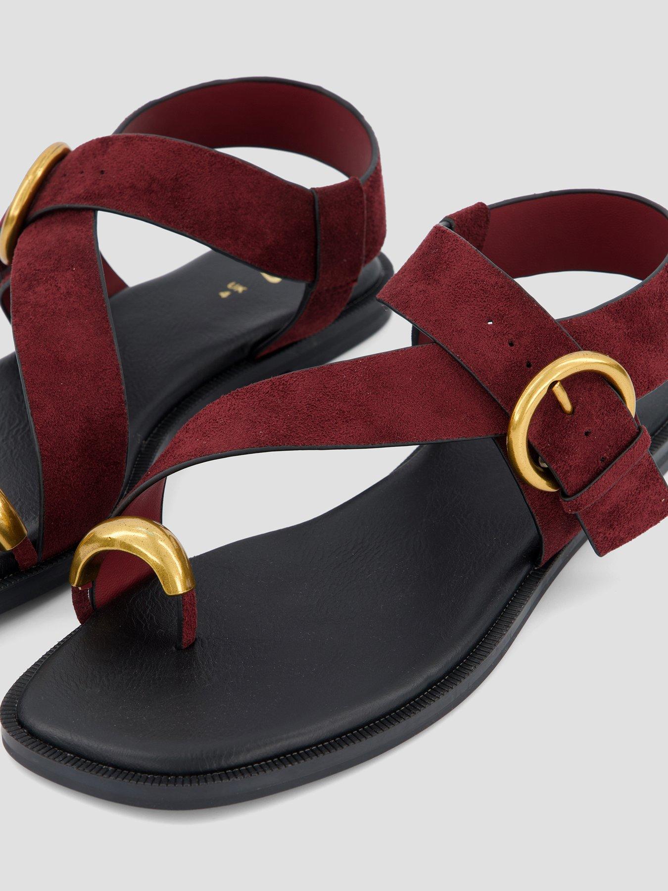 Image 5 of 7 of The Very Collection Flat Sandal With Toe Ring - Red