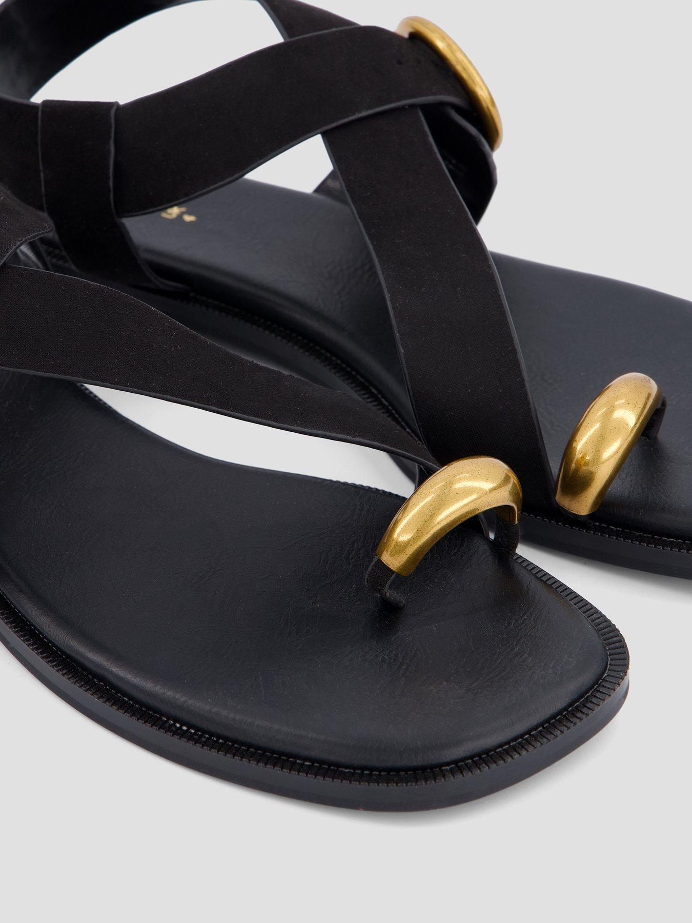 Image 5 of 7 of The Very Collection Flat Sandal With Toe Ring - Black