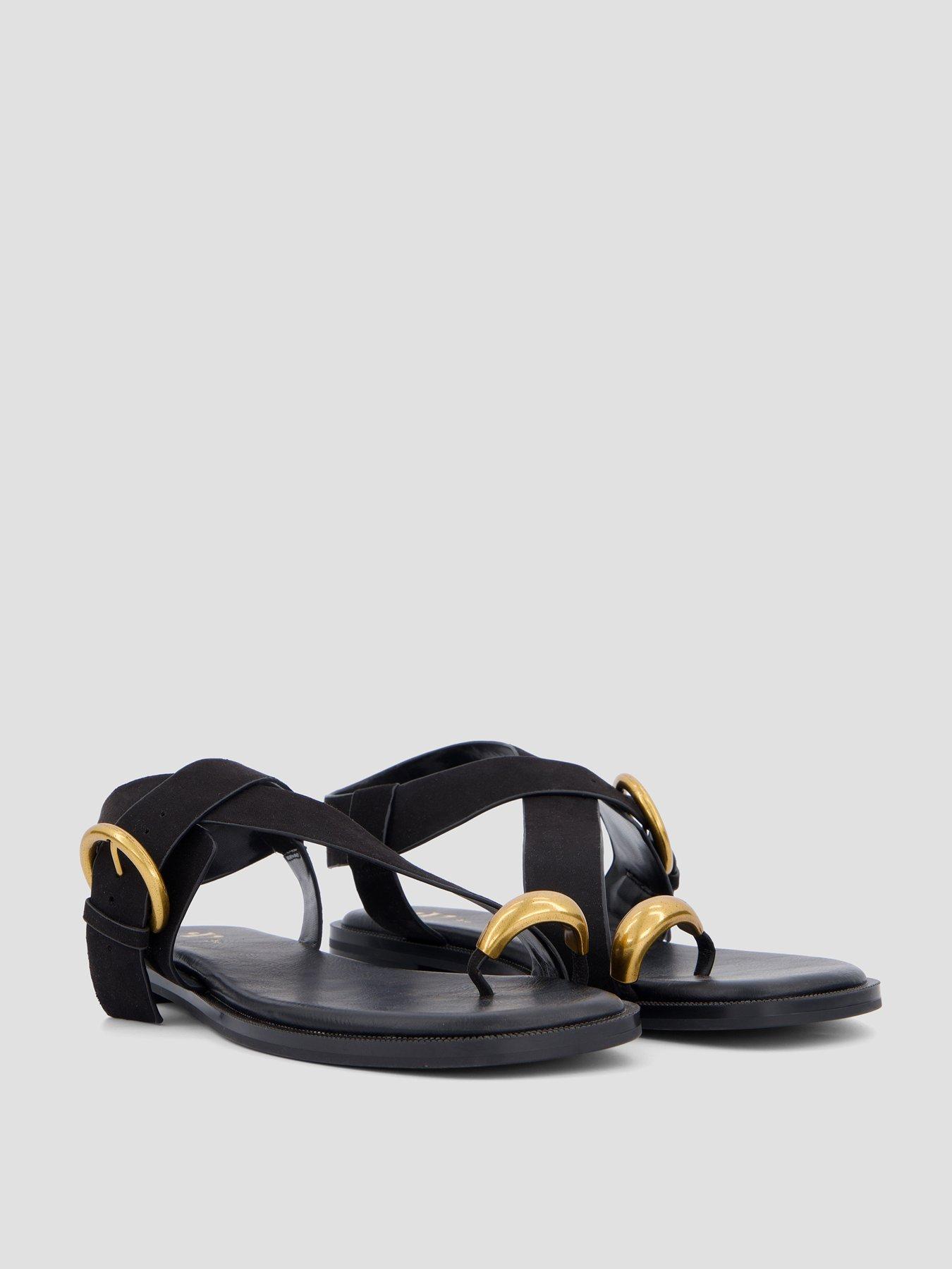 Image 6 of 7 of The Very Collection Flat Sandal With Toe Ring - Black
