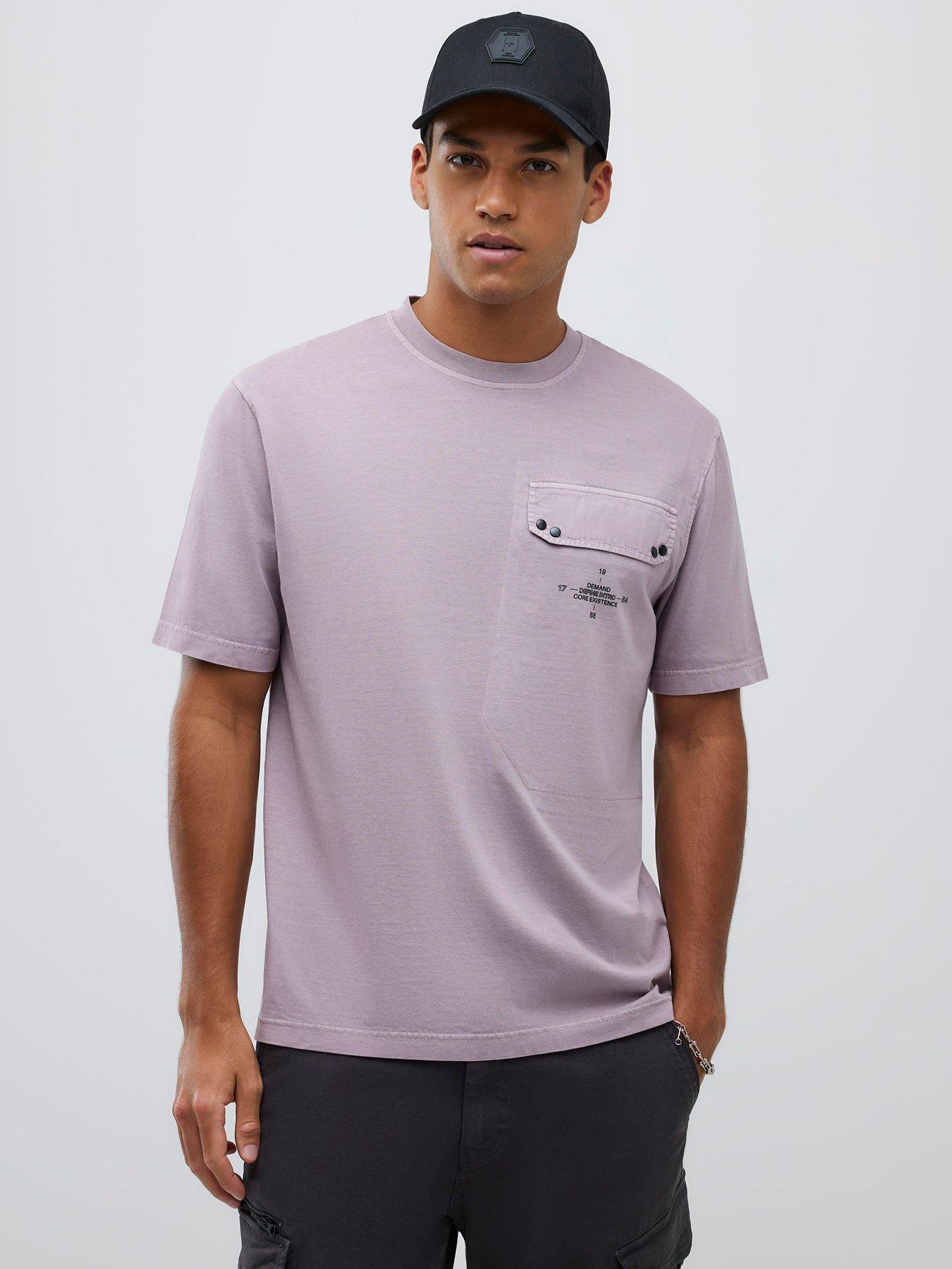 River Island Pocket Detail T-Shirt - Purple