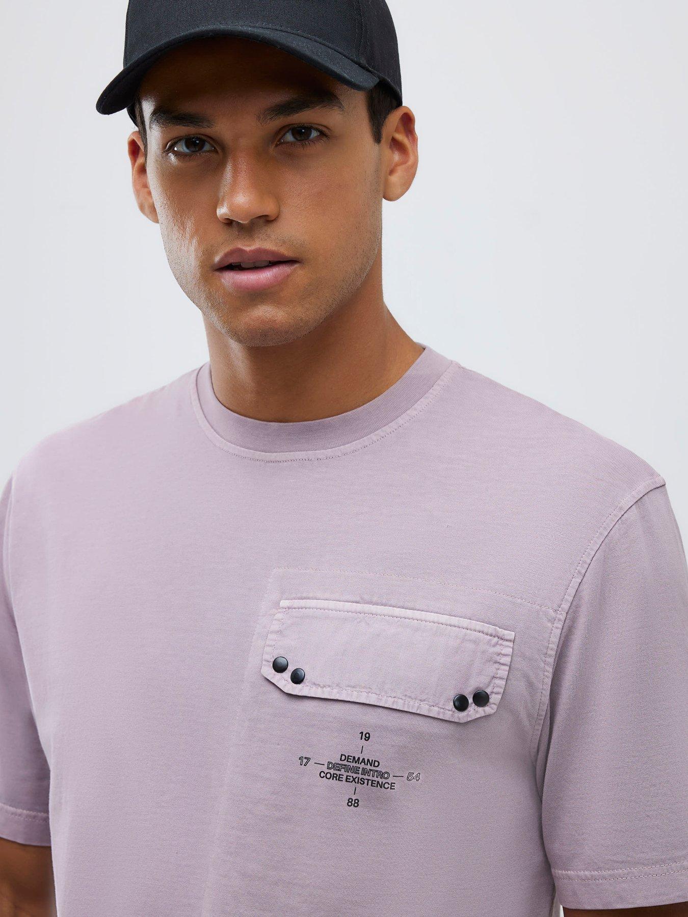 Image 4 of 4 of River Island Pocket Detail T-Shirt - Purple