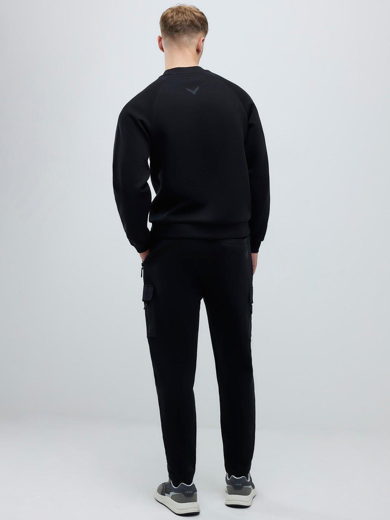 stillFront image of river-island-nylon-hybrid-joggers-black