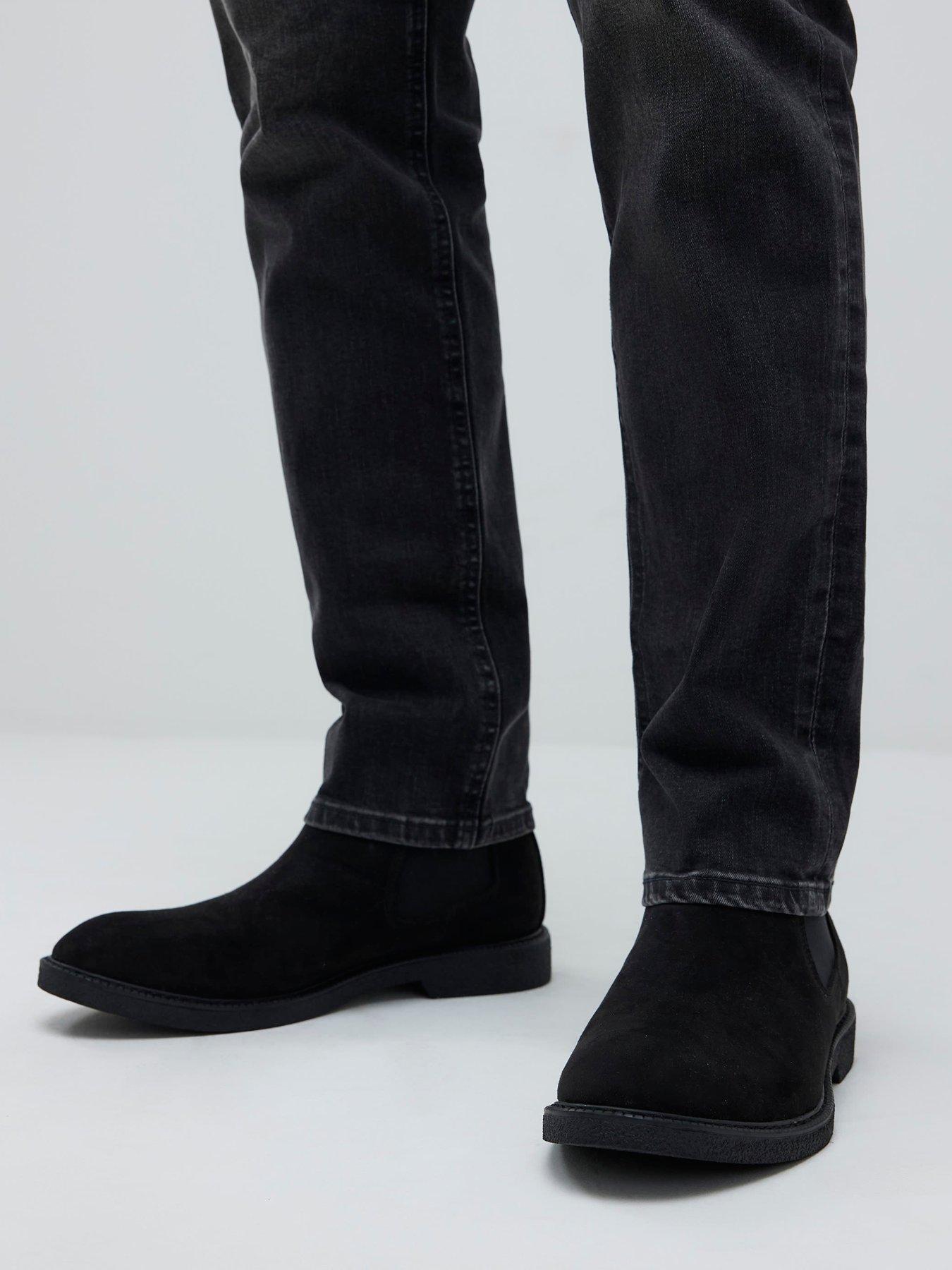 River Island Crepe Sole Chelsea Boot - Black