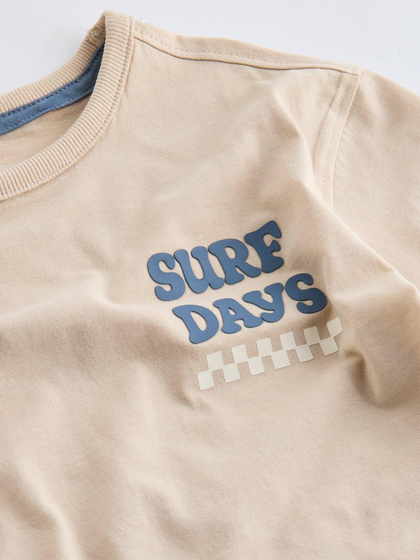 Image 3 of 4 of The Very Collection Boys Surf Days Back Graphic T-shirt - Stone Beige