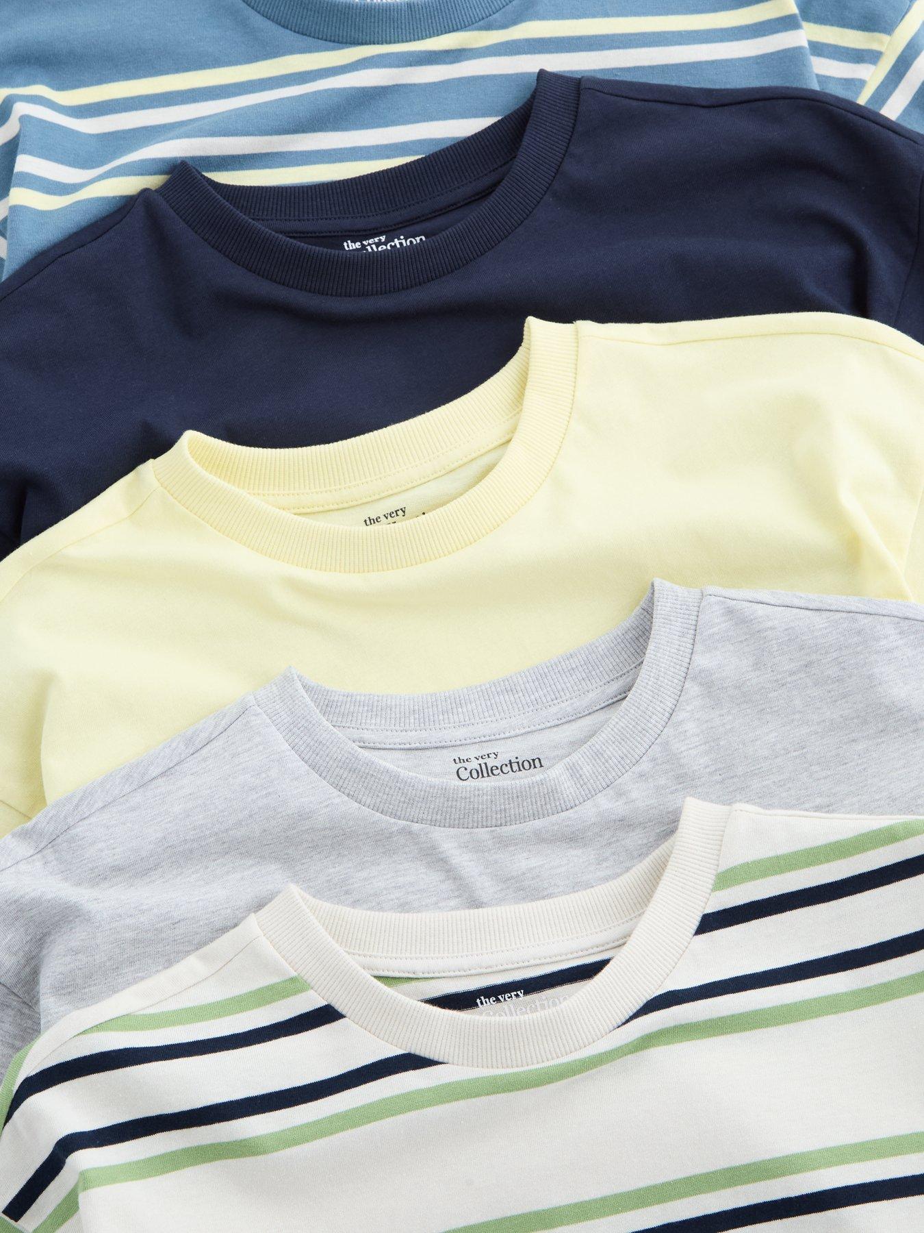 Image 5 of 5 of The Very Collection Boys 5 Pack Stripe Detail Tshirt - Multi