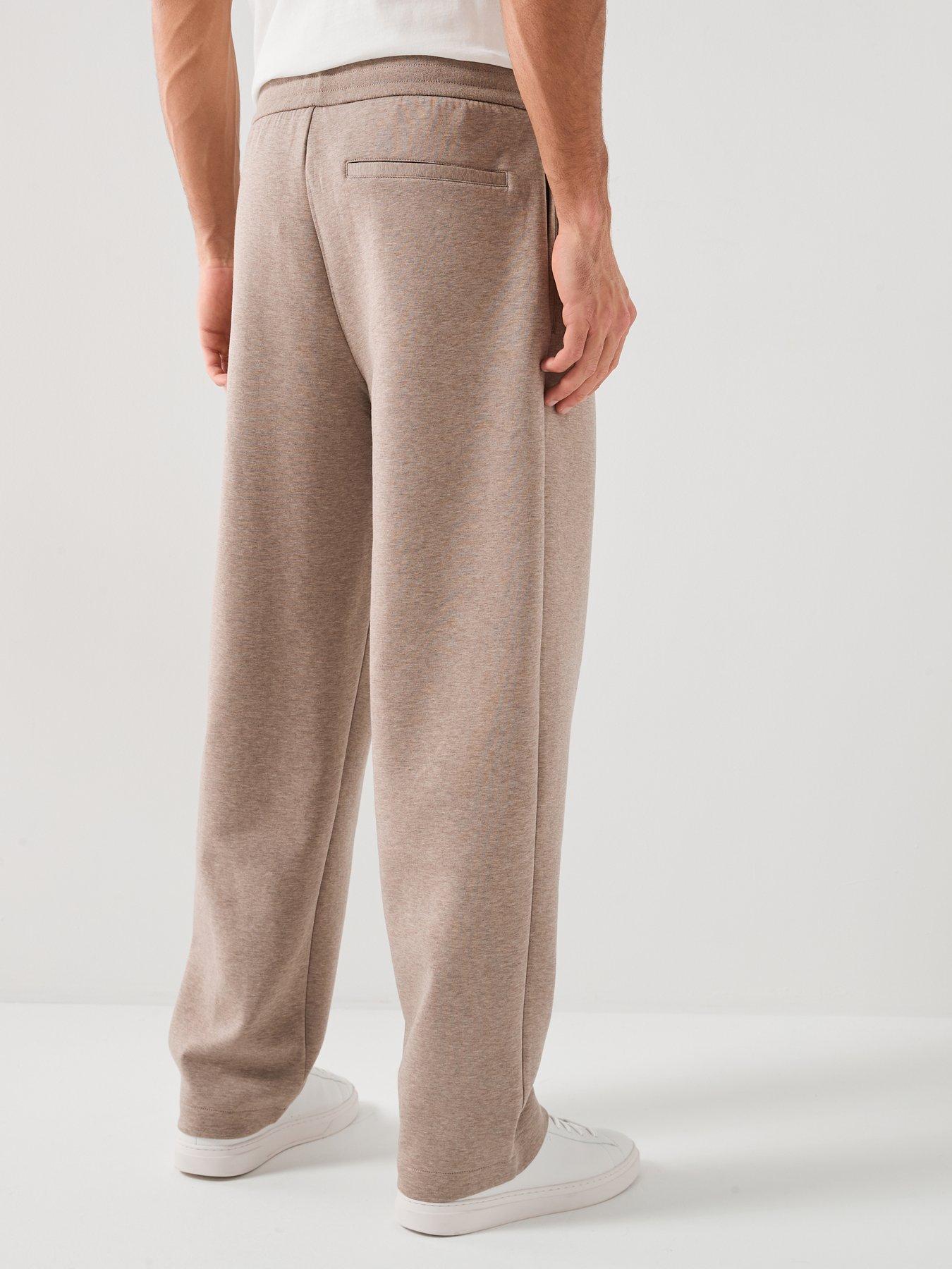  image of armani-exchange-wide-leg-joggers-light-brown