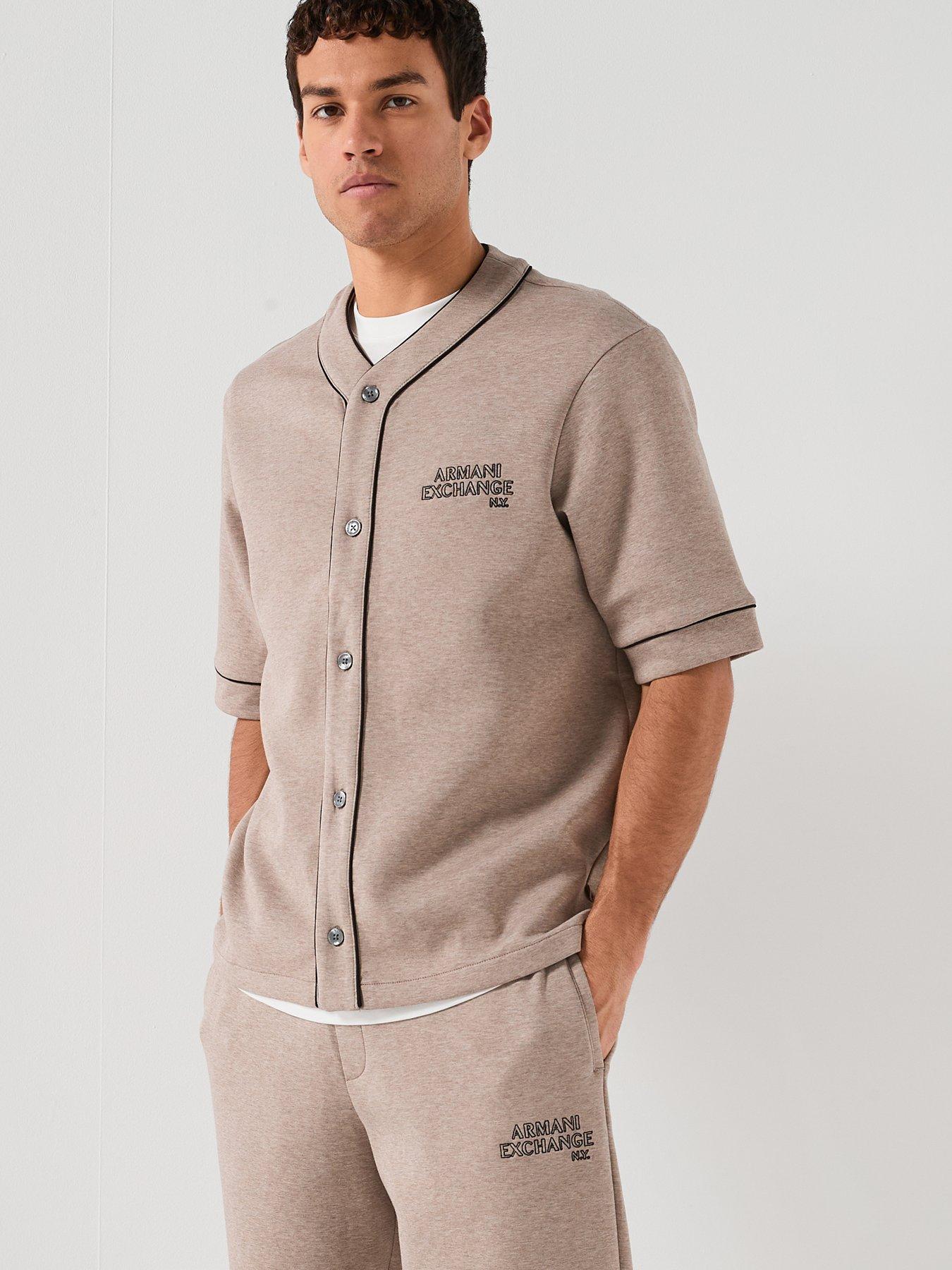  image of armani-exchange-wide-leg-joggers-light-brown