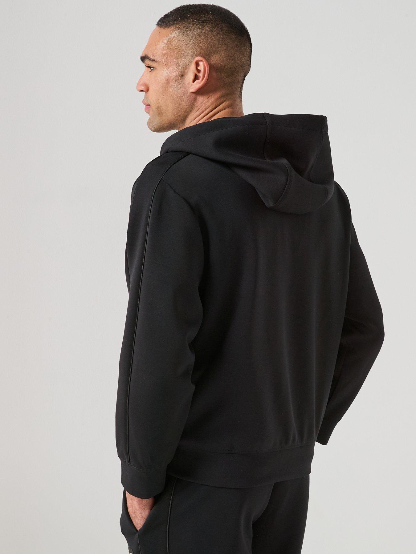 Image 2 of 6 of Armani Exchange /Gold Logo Zip Through Hoodie - Black