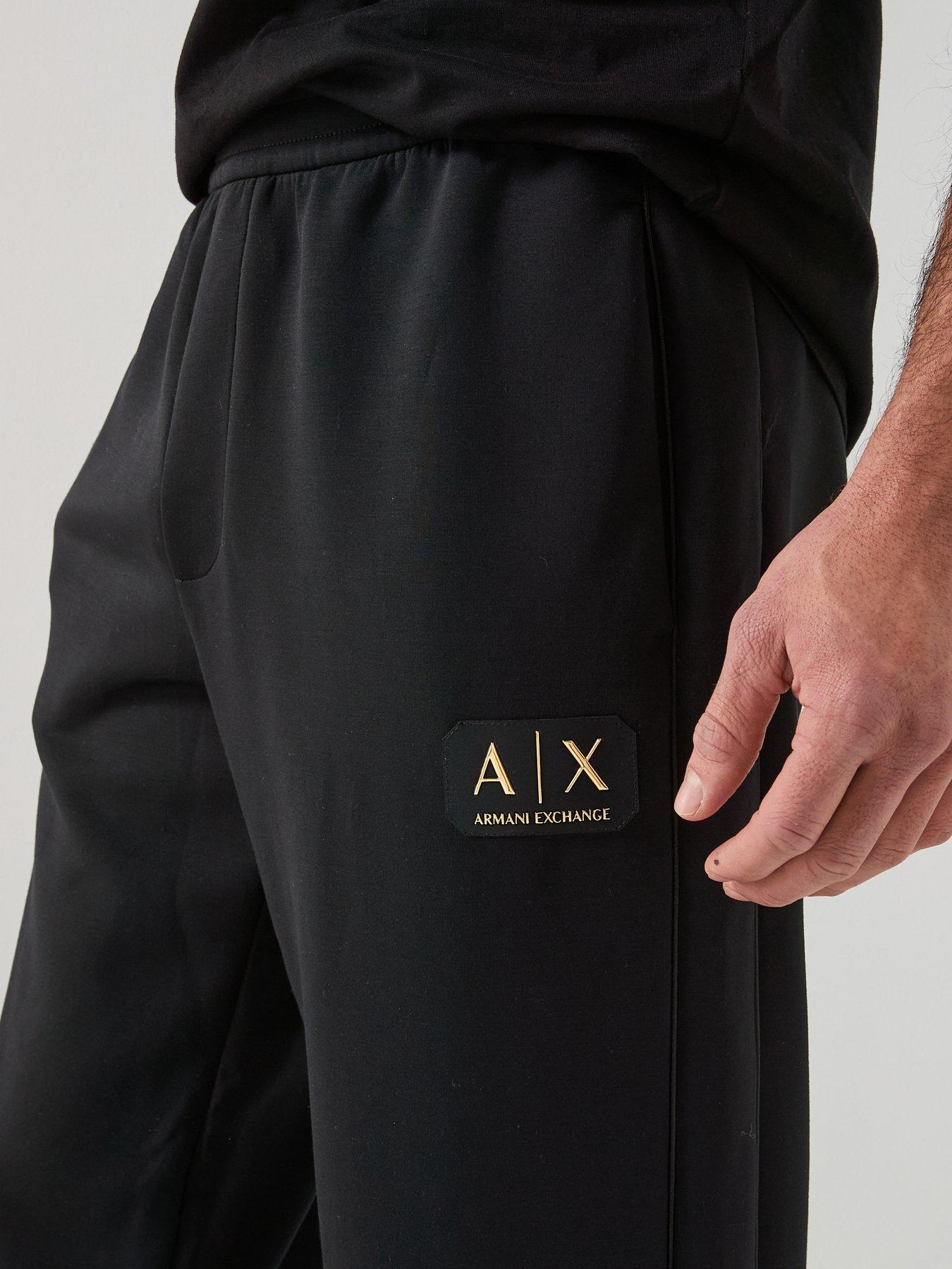 Image 4 of 6 of Armani Exchange Logo Joggers - Black
