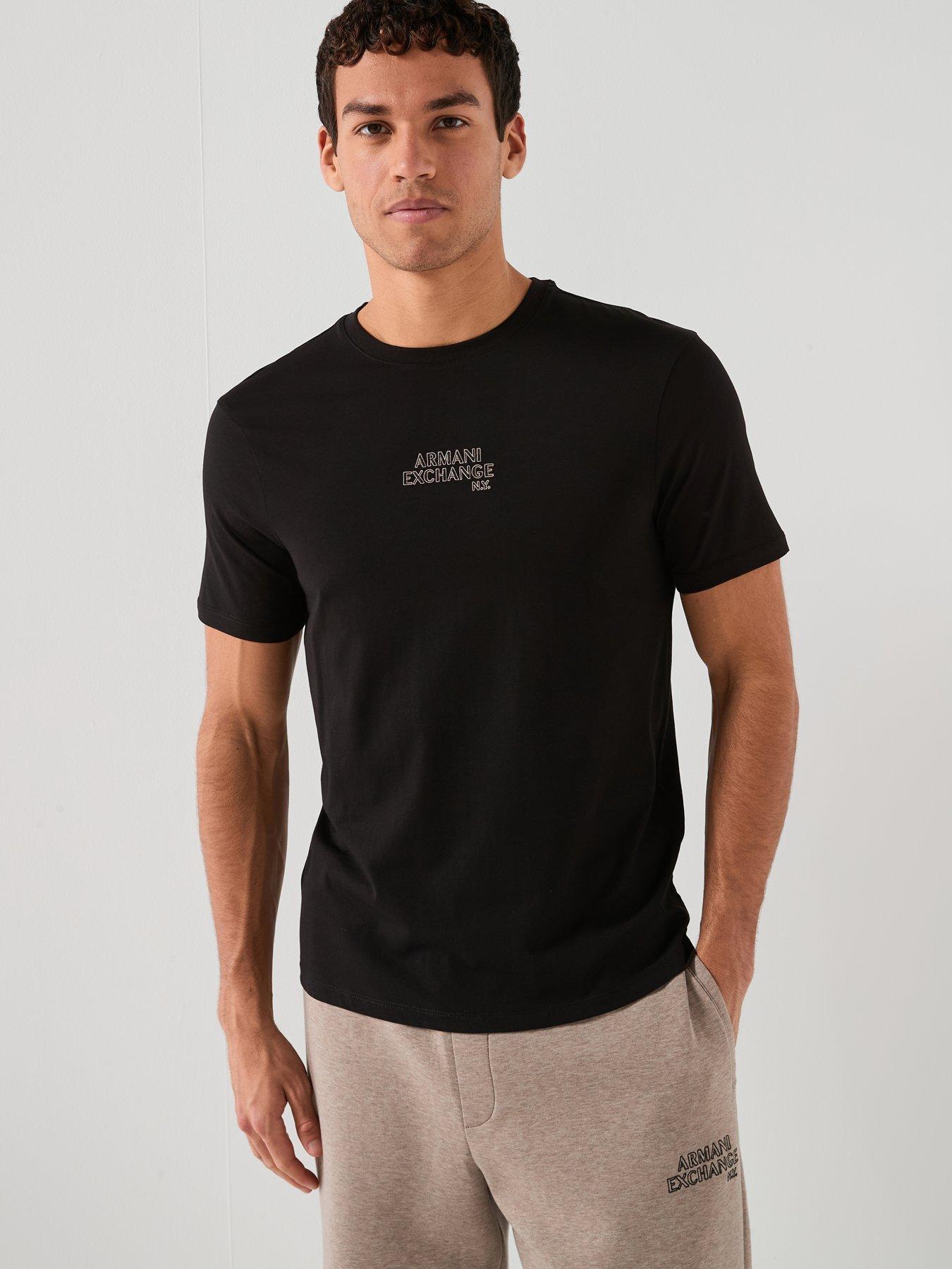  image of armani-exchange-logo-t-shirt-black