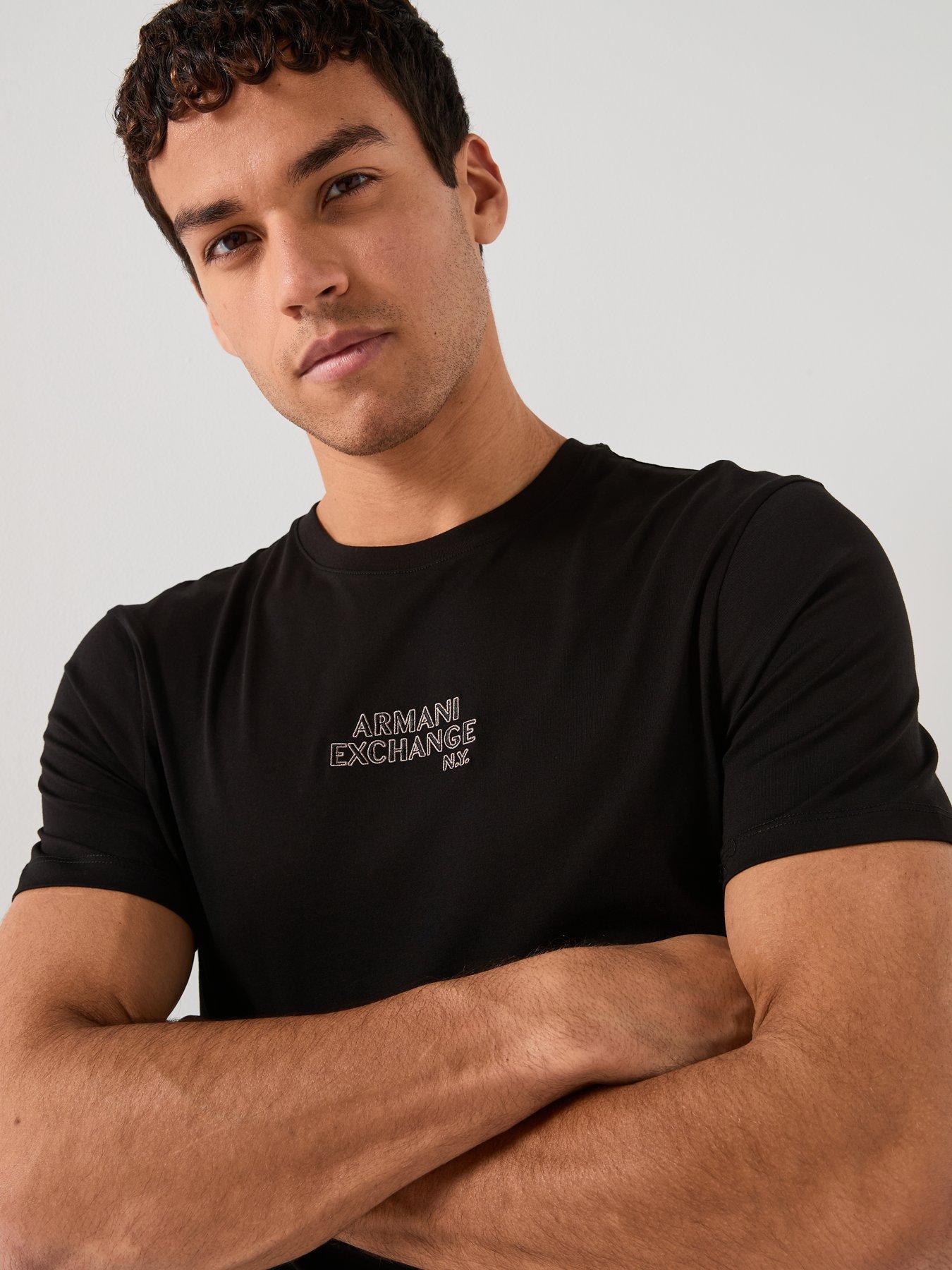  image of armani-exchange-logo-t-shirt-black