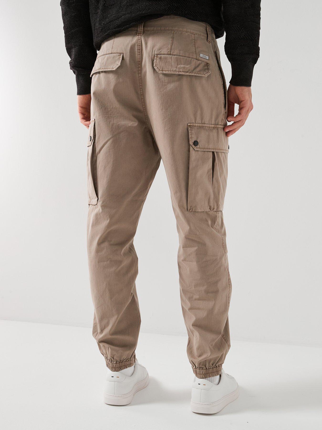 Image 2 of 6 of Armani Exchange Ripstop Cargo Pants - Natural