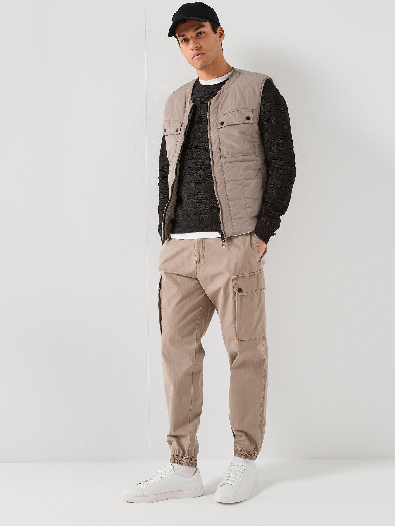 Image 3 of 6 of Armani Exchange Ripstop Cargo Pants - Natural