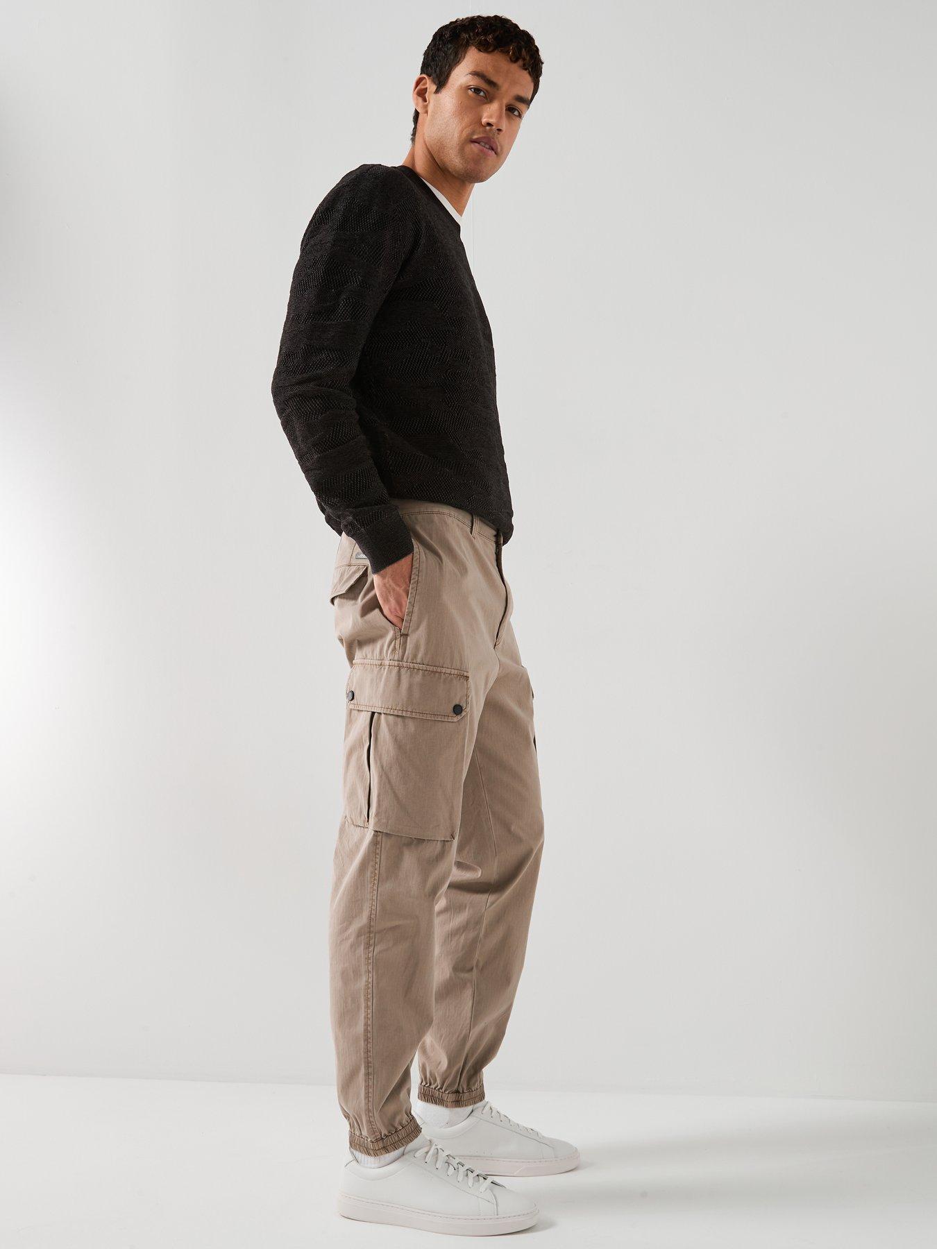 Image 4 of 6 of Armani Exchange Ripstop Cargo Pants - Natural